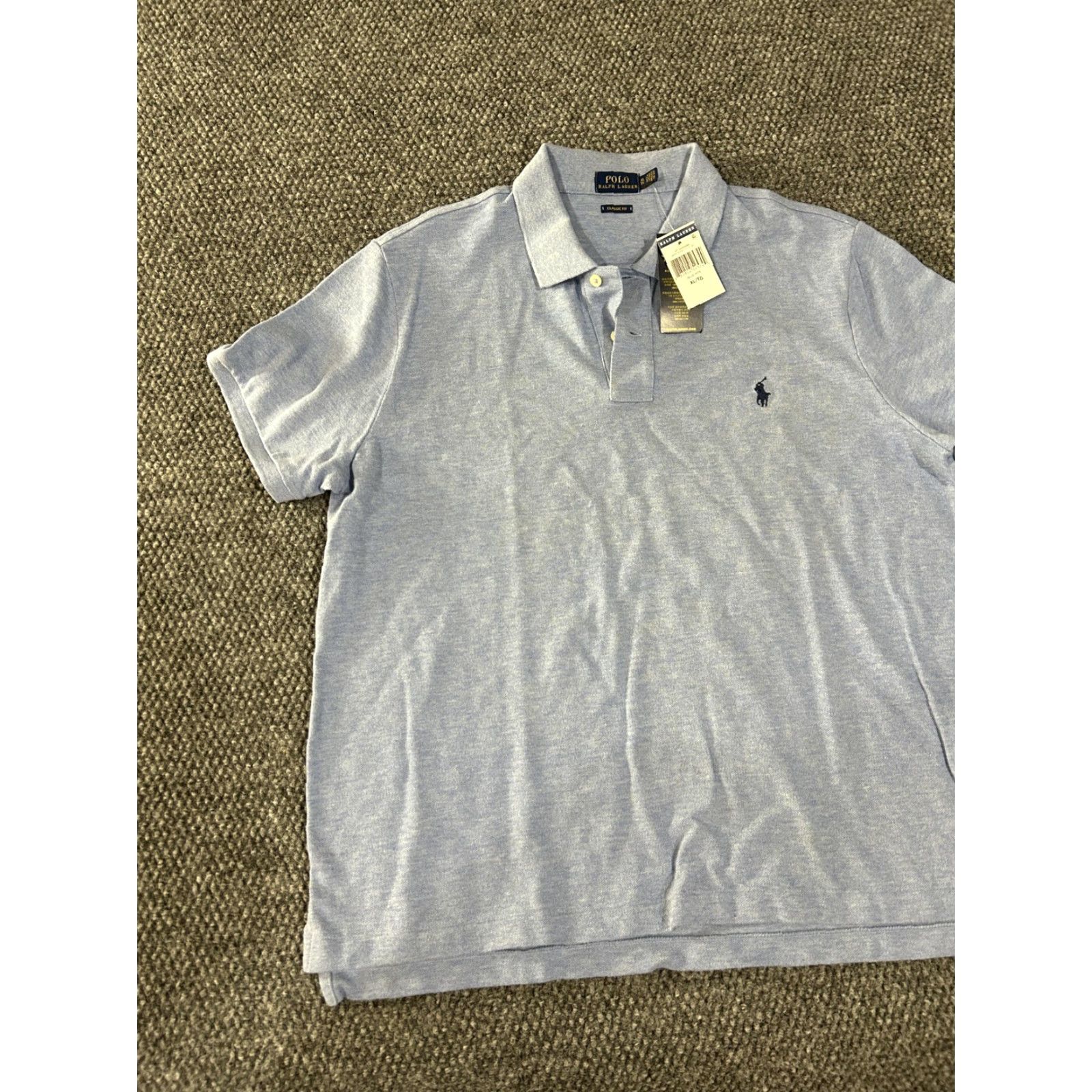 Polo Ralph Lauren Polo Ralph Lauren Polo Shirt Mens XL Blue Heather Classic Fit Golf Casual Shirts Short Sleeve Logo Embroidered Collared Solid Navy/Blue Size US XL / EU 56 / 4 - 3 Thumbnail