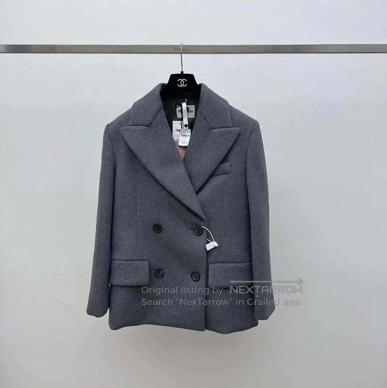 Miu Miu Miu Miu Gray Women's Jacket Size L . Size L / US 10 / IT 46 - 1 Thumbnail