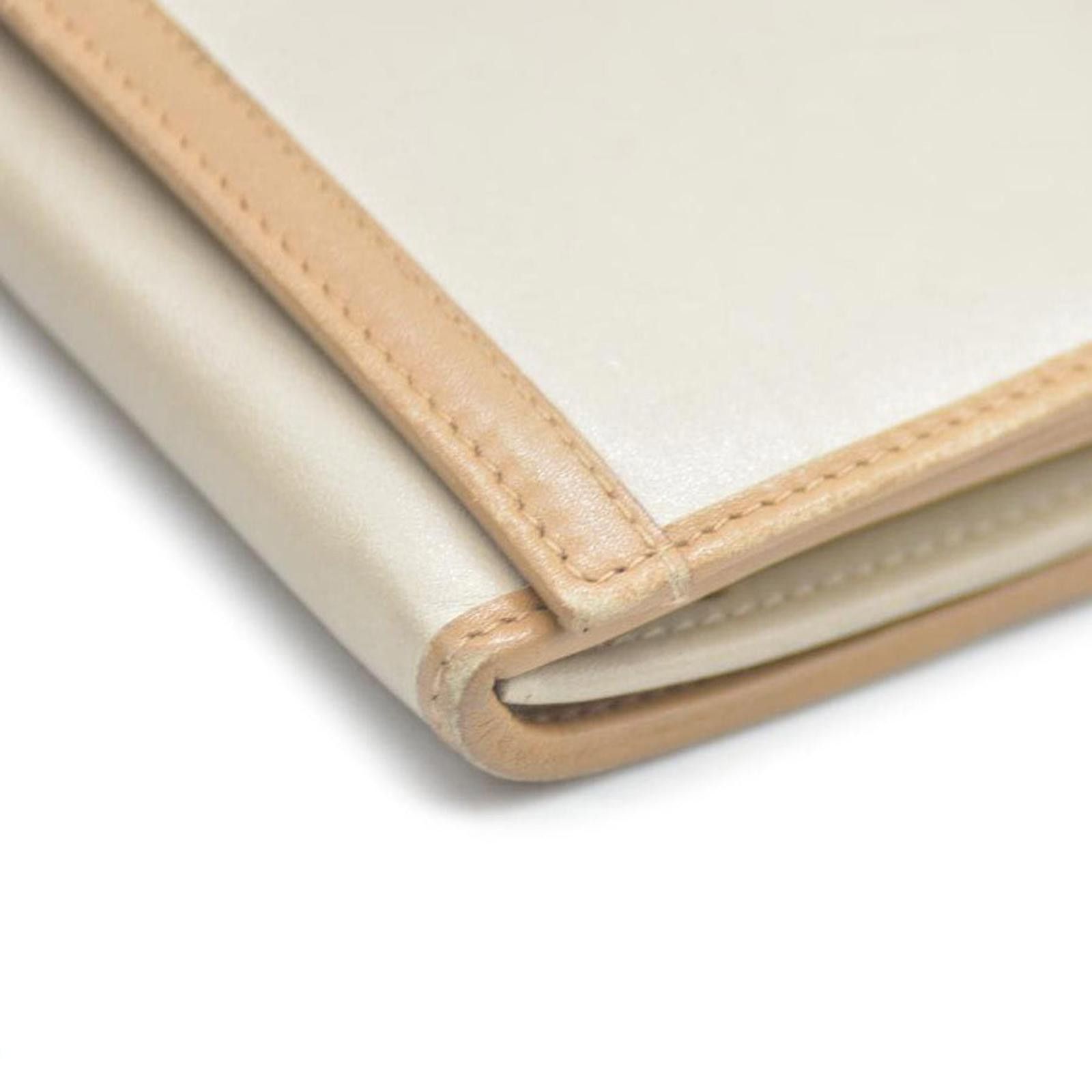 Celine CELINE Macadam Leather Long Bifold Wallet Beige Size ONE SIZE - 5 Thumbnail
