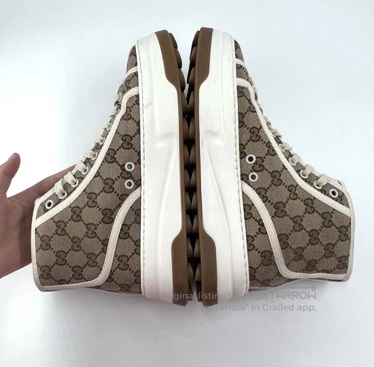 Gucci Beige High-Top Sneakers Size 7.5. Size US 7.5 / EU 40-41 - 6 Thumbnail