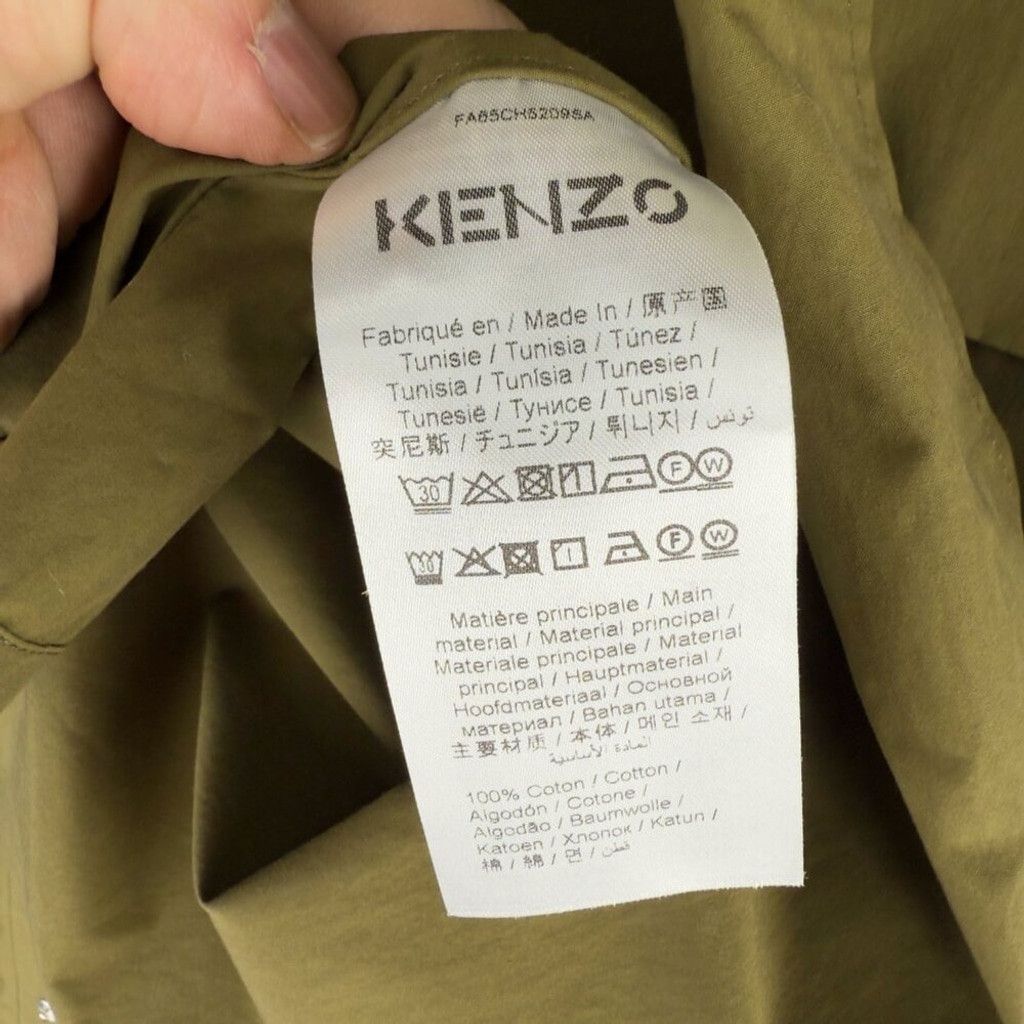 Kenzo KENZO Button Down Cargo Maxi Pocket Green Over Shirt Size M Size US M / EU 48-50 / 2 - 10 Thumbnail