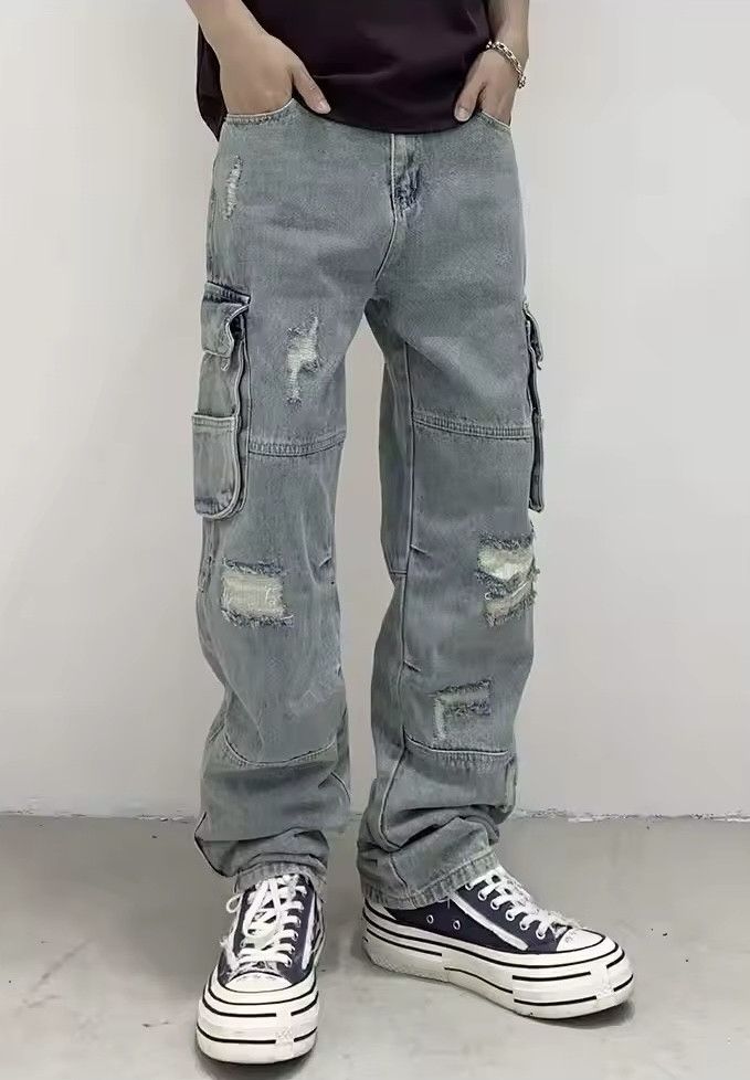 Japanese Brand × Jean Y2k Multi-pocket Distressed Jeans Size US 31 - 1 Thumbnail