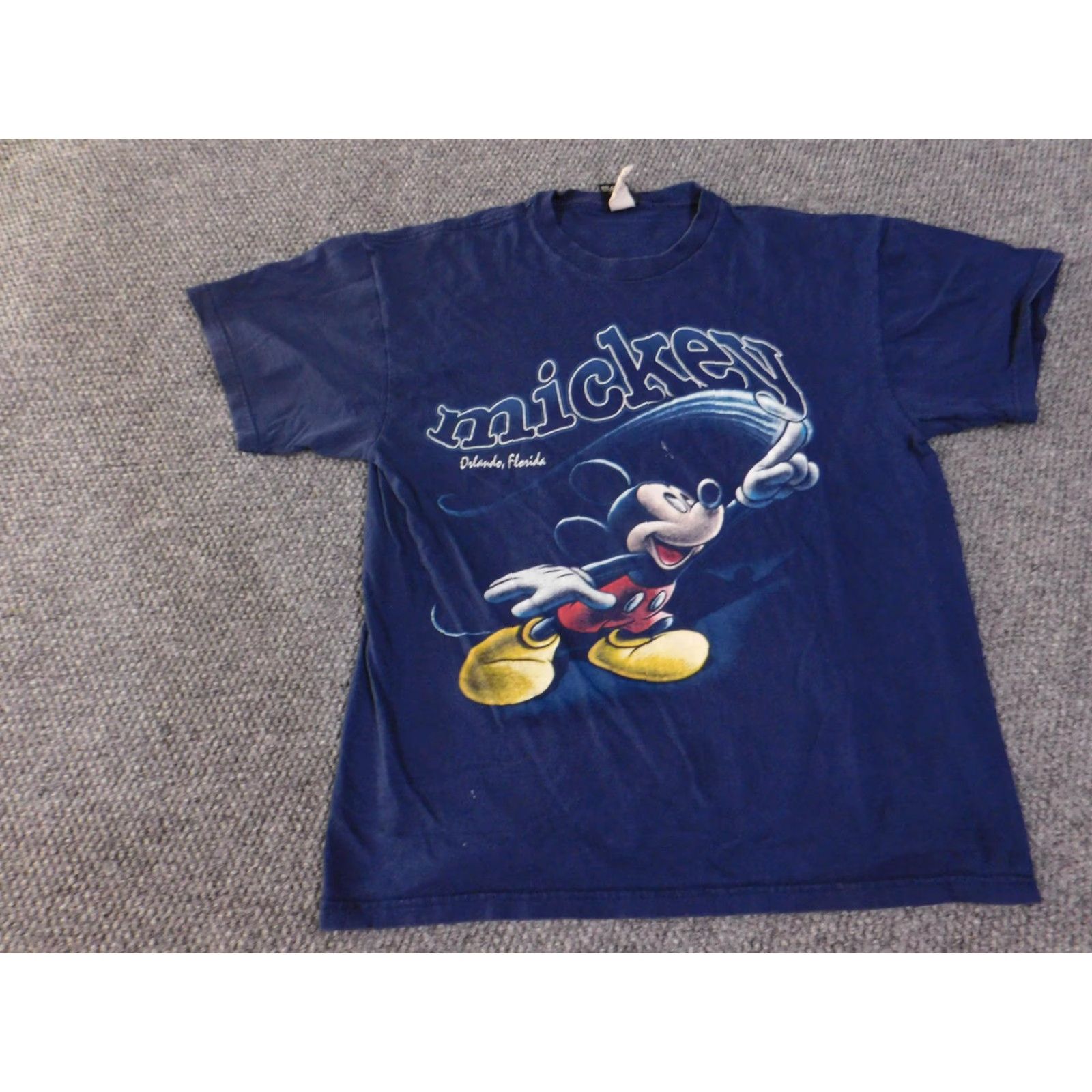 Disney VINTAGE Mickey Mouse Shirt Mens Large Blue Orlando Florida Disney 90s Tee Graphic Print Size US L / EU 52-54 / 3 - 3 Thumbnail