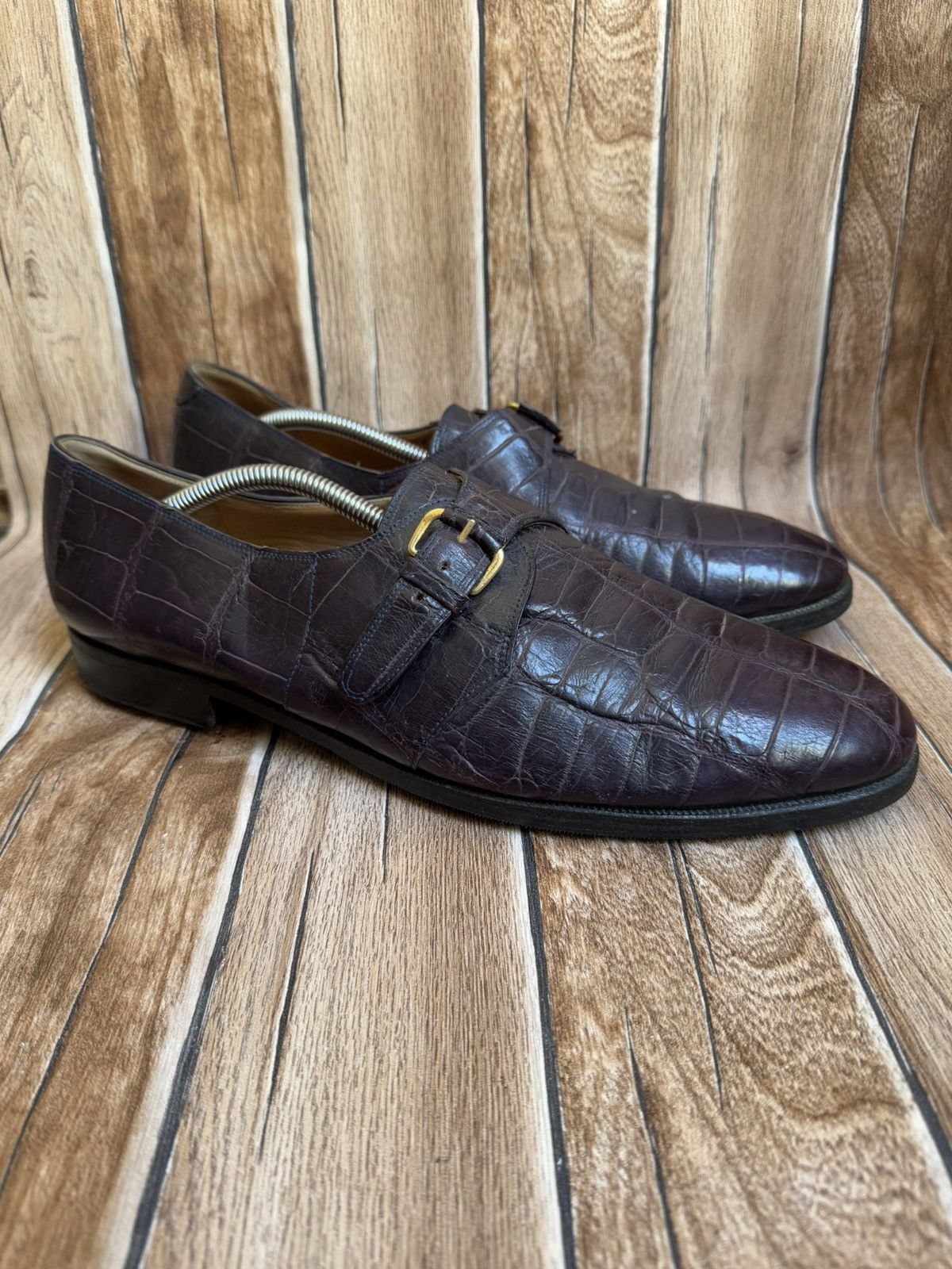 Genuine Leather × Mauri Genuine alligator skin single monk Size US 12 / EU 45 - 1 Thumbnail
