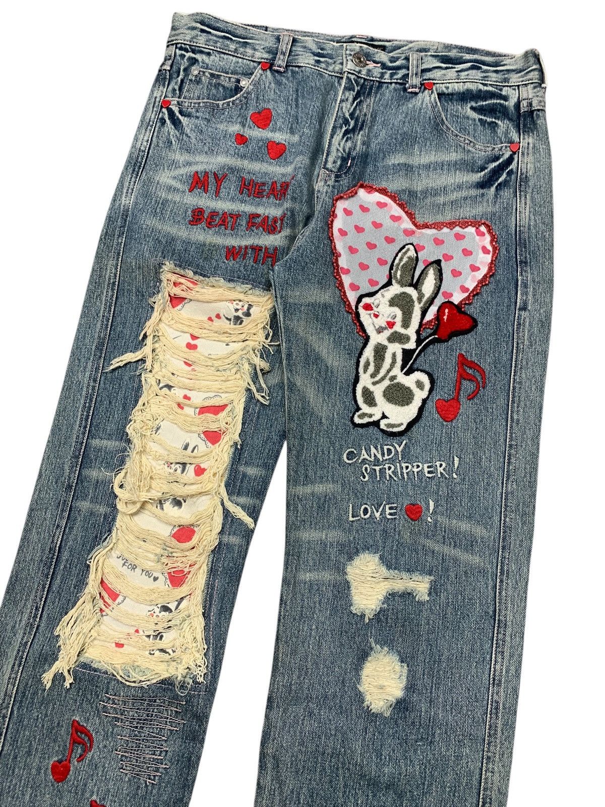 Hysteric Glamour 2000s Y2K Candy stripper cuties distrassed Size US 31 - 3 Thumbnail