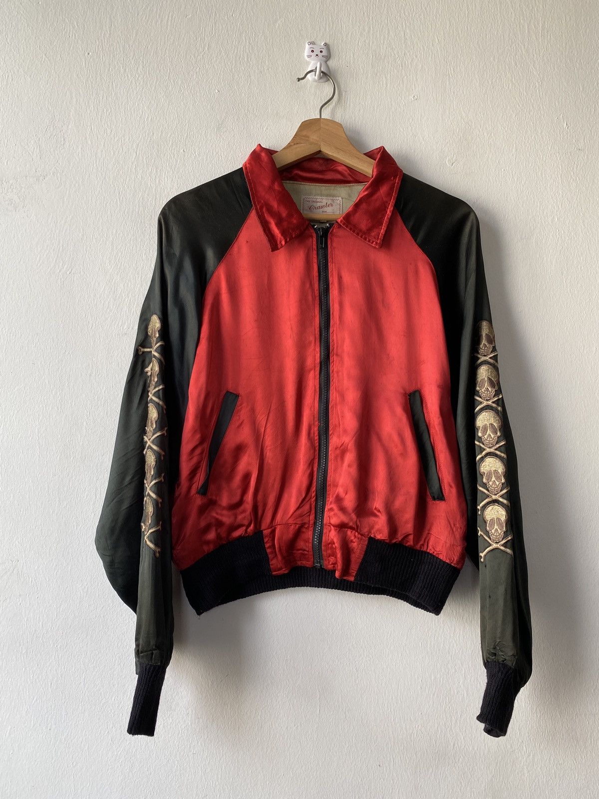 Japanese Brand × Vintage Vintage Crawler Skulls Spider Embroidery Japan Rayon Jacket Size US M / EU 48-50 / 2 - 2 Thumbnail