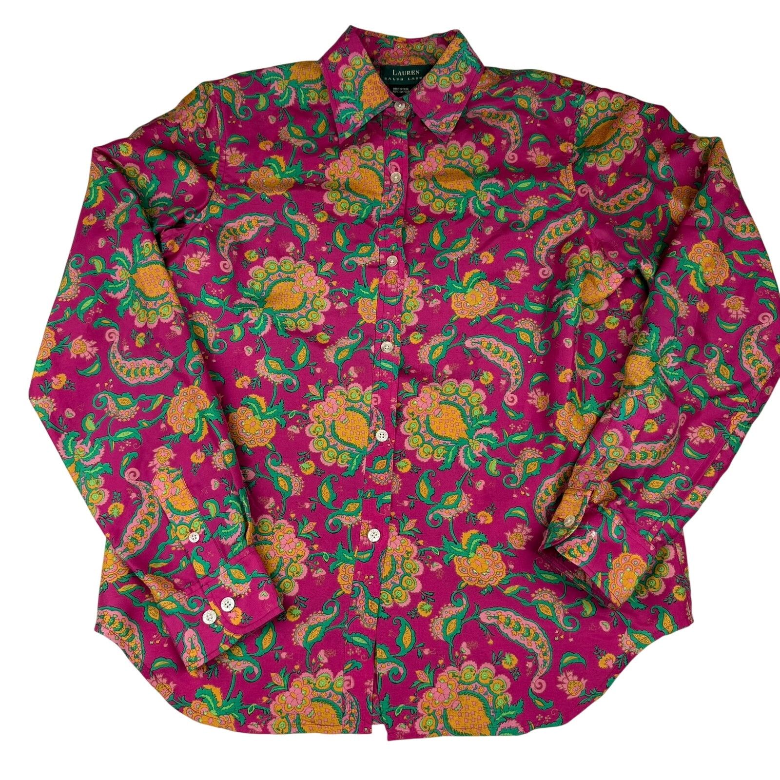 Lauren Ralph Lauren Lauren Ralph Lauren Paisley Silk Button Shirt S Size S / US 4 / IT 40 - 1 Thumbnail