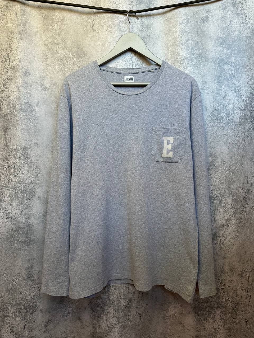 Edwin Edwin Japan Pocket Logo Long Sleeve T-Shirt Gray Crew Neck Size US XL / EU 56 / 4 - 2 Thumbnail