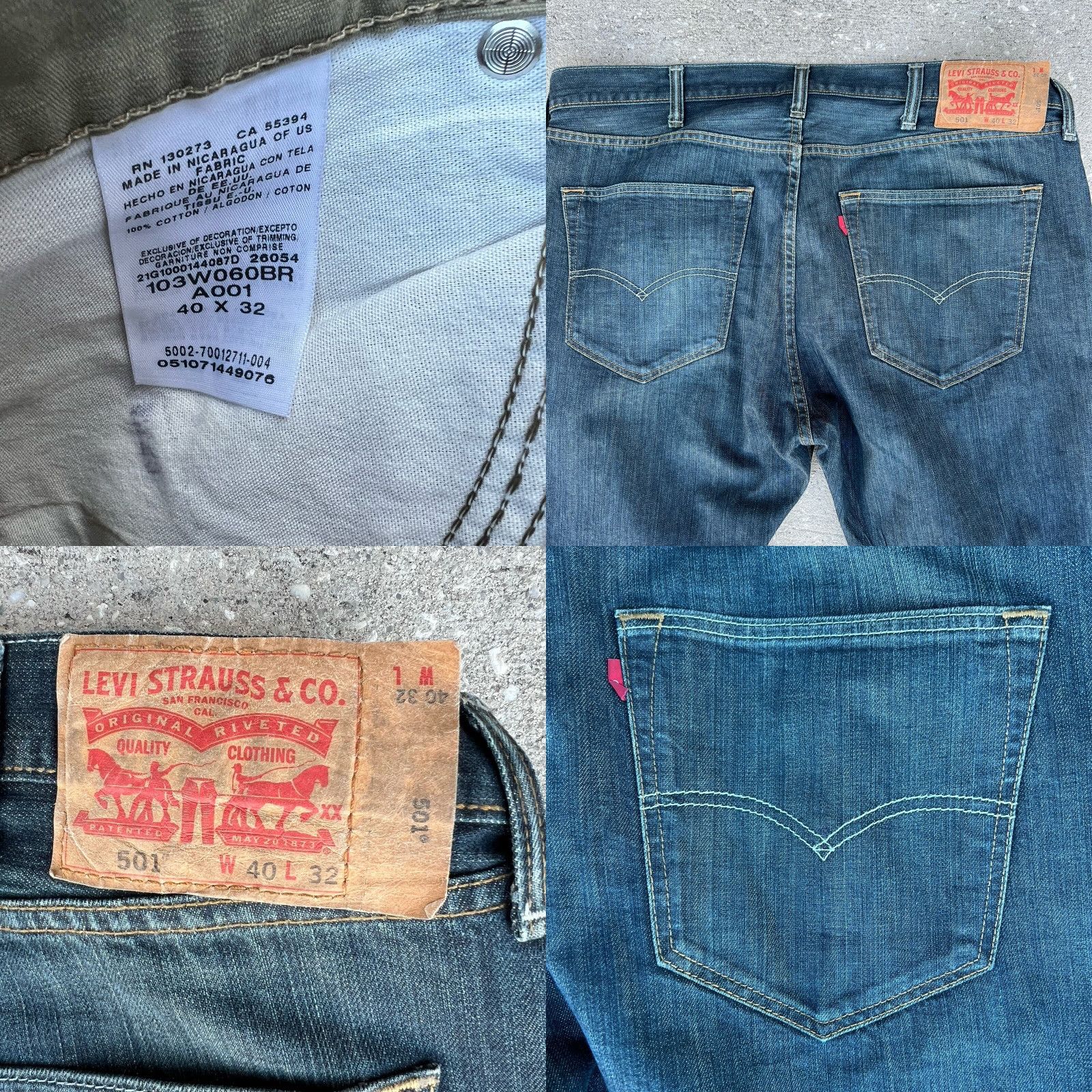 Levi's Levi's 501 Jeans Men 40x32 Straight Dark Blue Denim Vintage 90s Casual Clothing Size US 40 / EU 56 - 8 Thumbnail