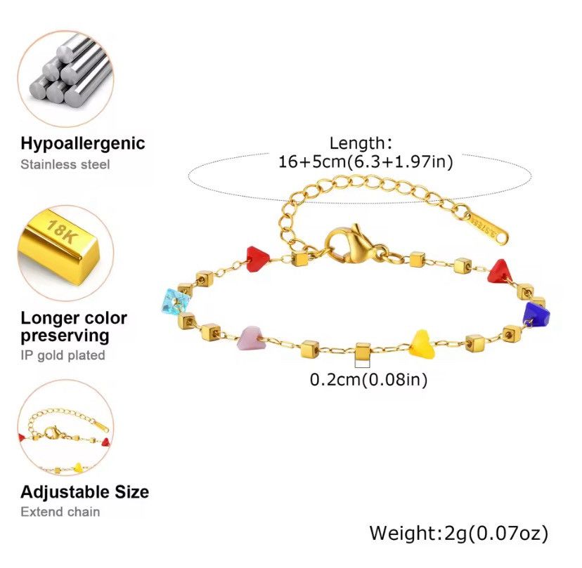 Other Irregular Colored Stone Sweet Bracelet Size ONE SIZE - 2 Thumbnail