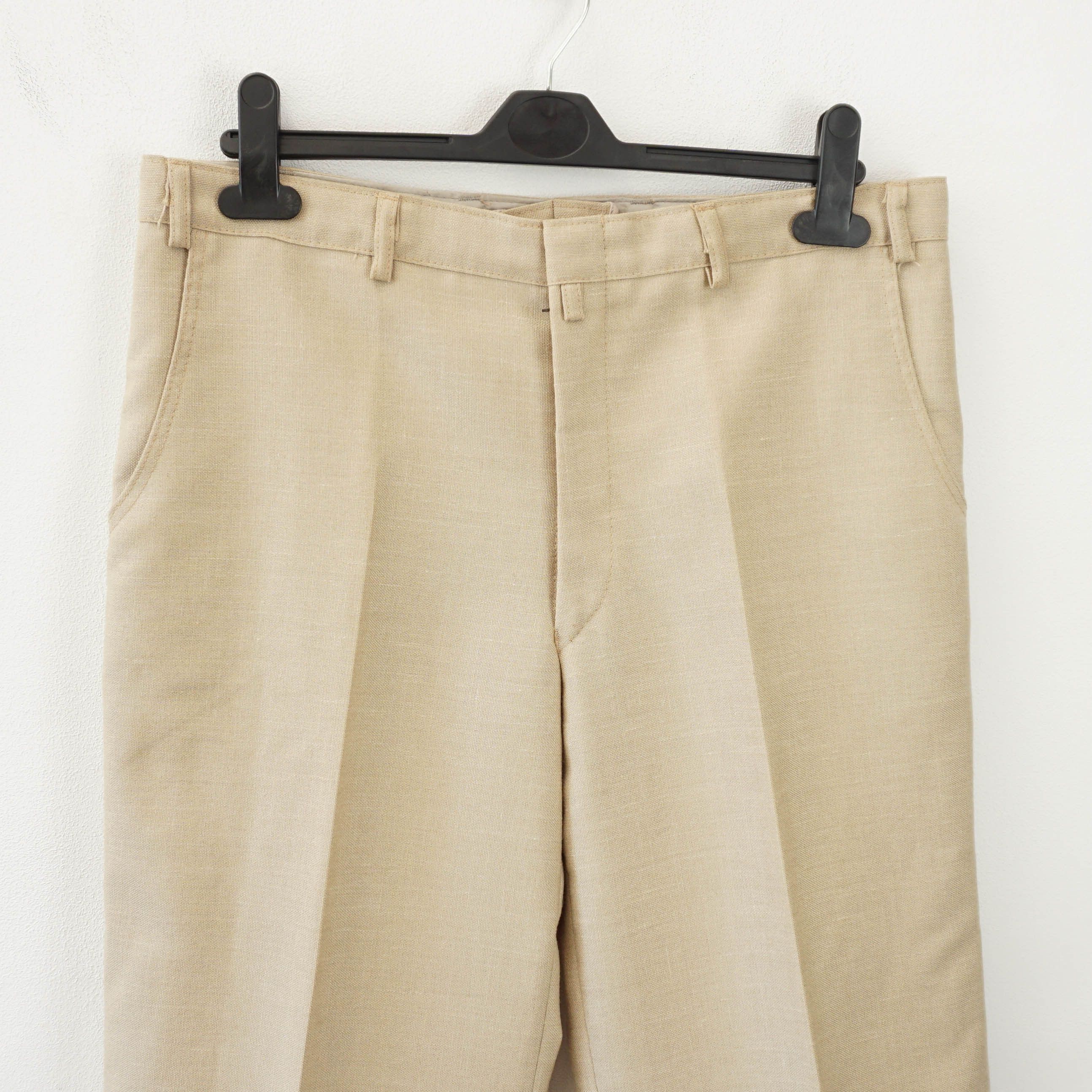 Vintage Wide Leg Essential Beige Business Casual Pants Size 32" / US 10 / IT 46 - 2 Thumbnail