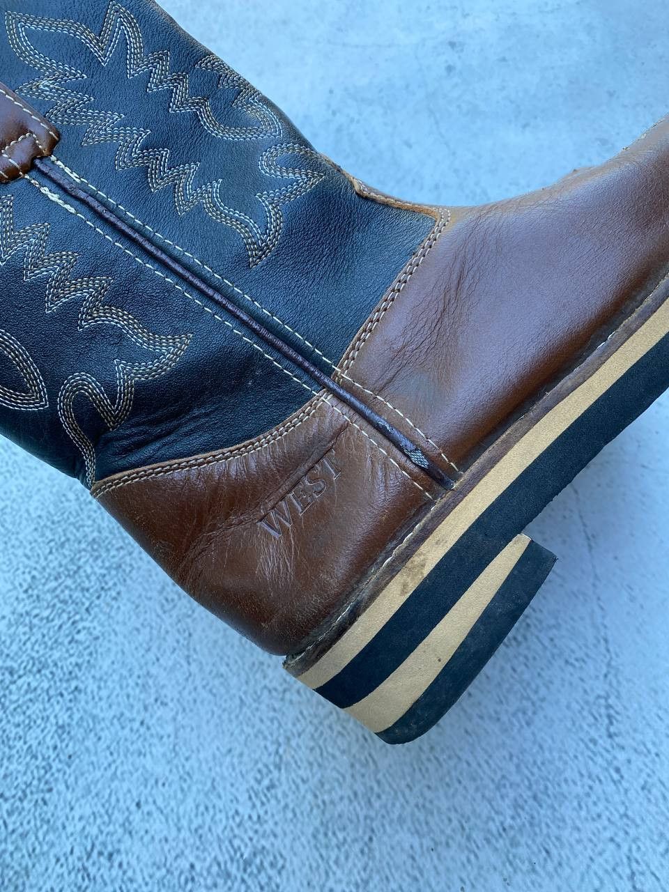 If Six Was Nine Vintage As 98 style Faded Cowboy Biker High Boots Size US 5 / IT 35 - 12 Thumbnail