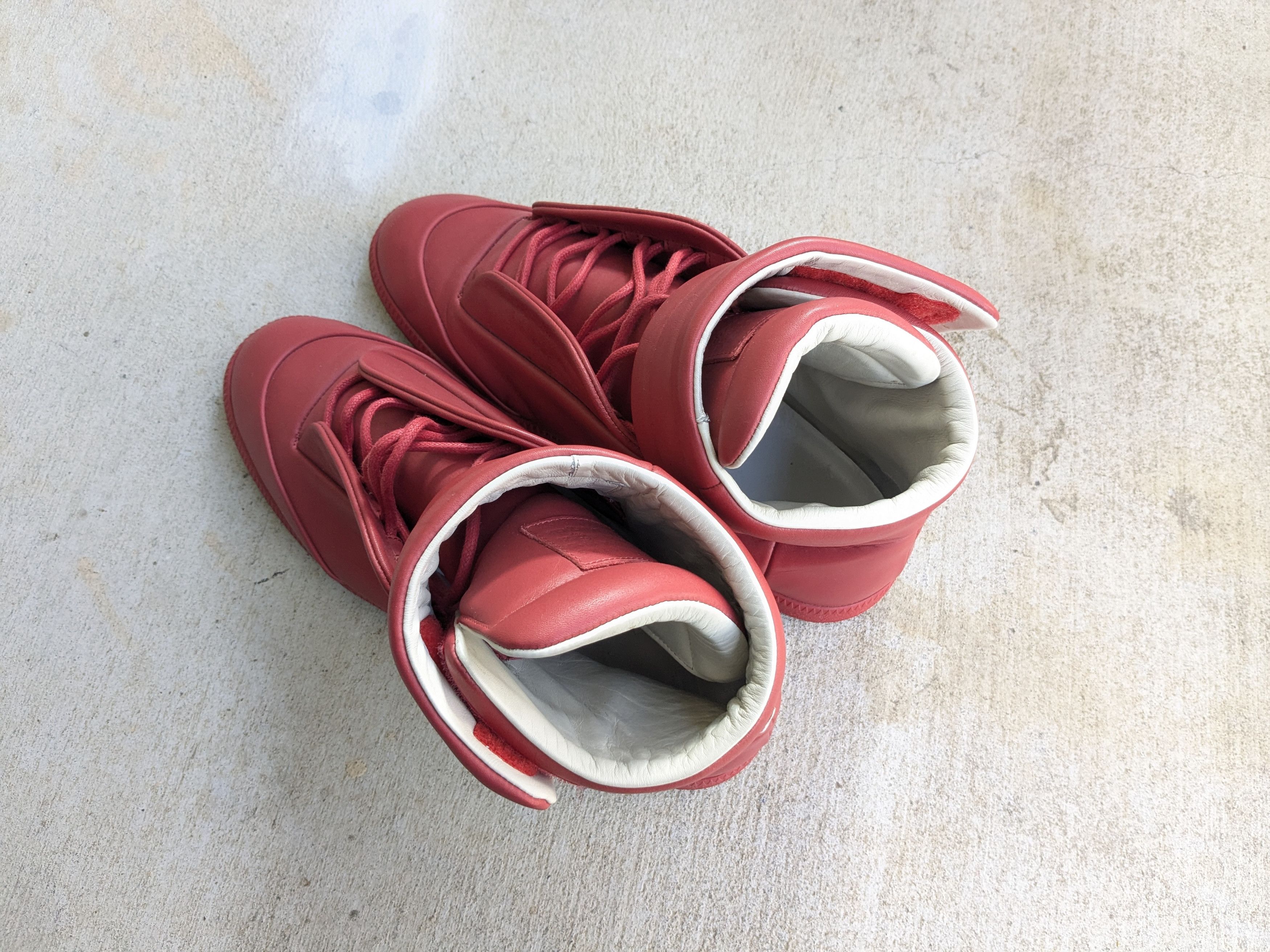 Maison Margiela Maison Margiela Future Red 13 46 High Tops Leather Sneakers Size US 13 / EU 46 - 19 Thumbnail