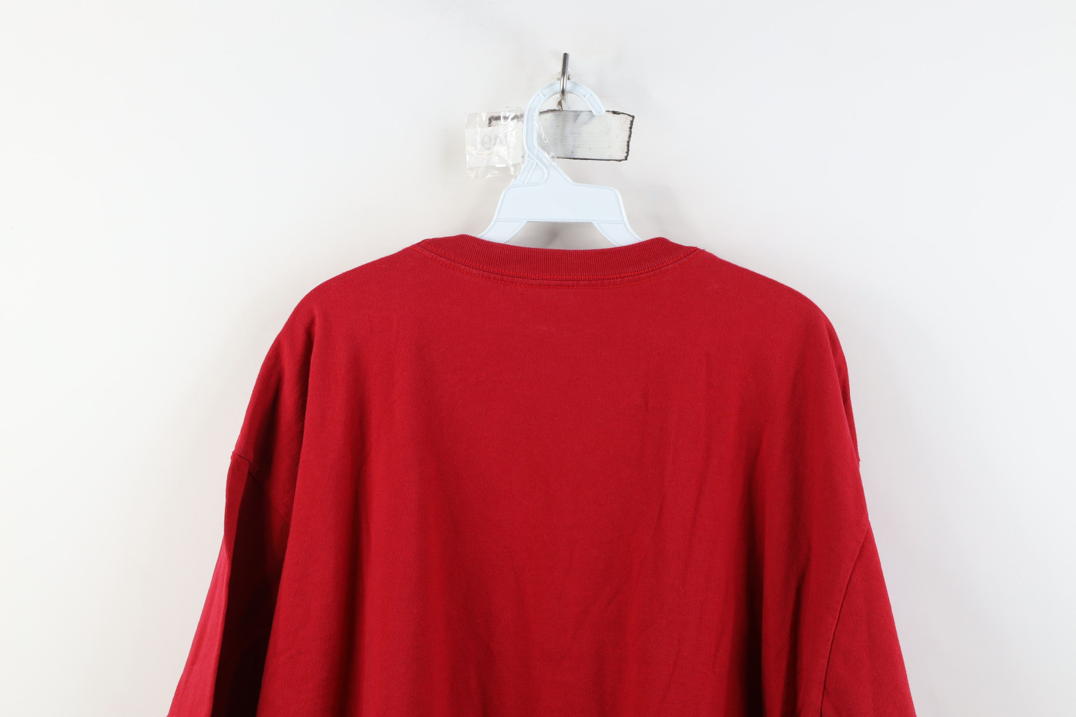 Vintage Vintage 90s Streetwear Blank Heavyweight Cotton T-Shirt Red Size US XXL / EU 58 / 5 - 13 Thumbnail