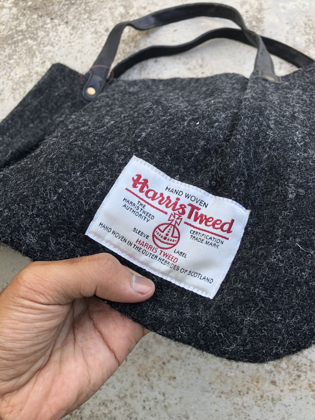 Ciaopanic × Harris Tweed WOOL HARRIS TWEED LEATHER HANDLE TOTEBAG Size ONE SIZE - 8 Thumbnail