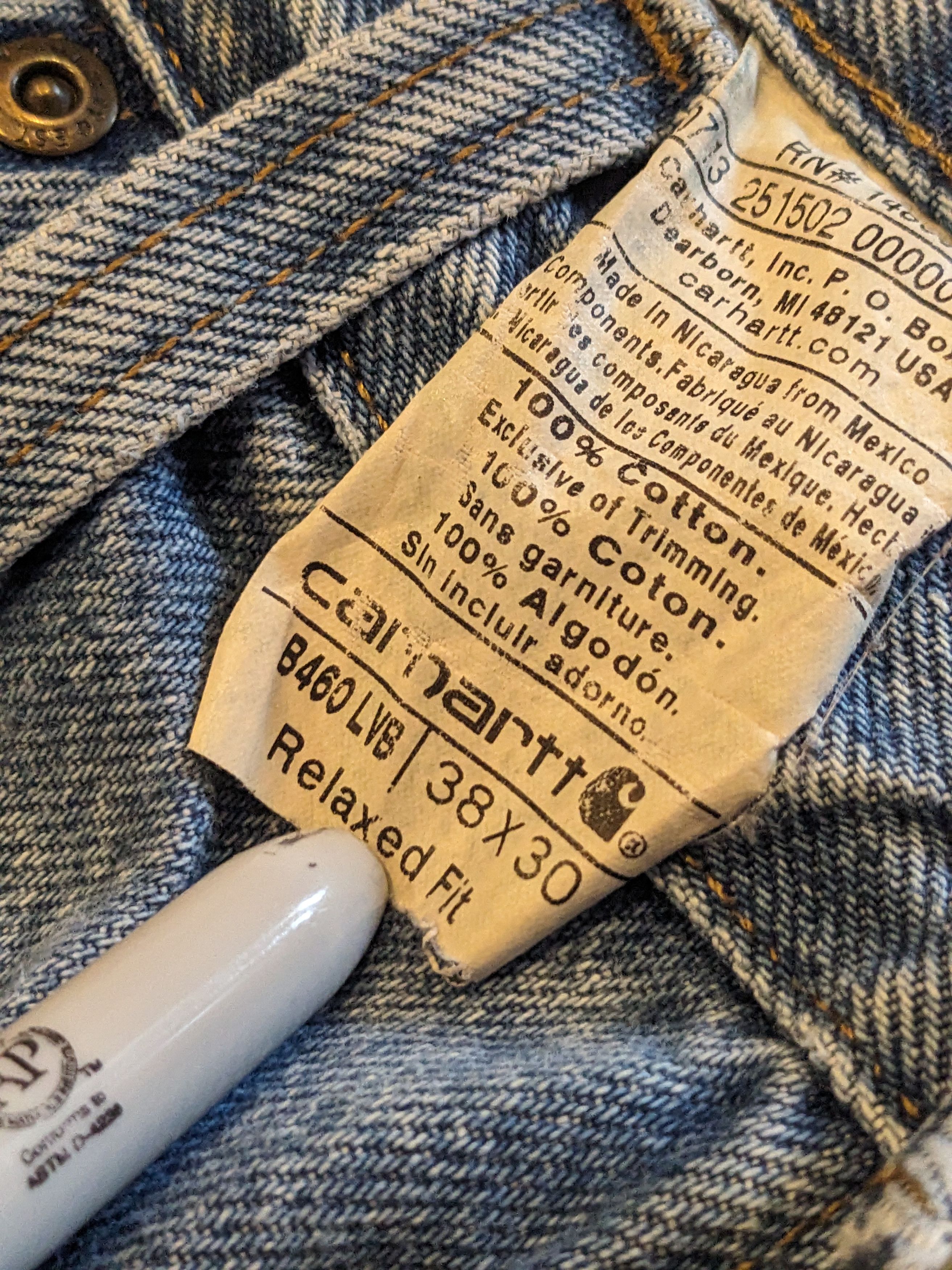 Carhartt × Vintage Vintage Carhartt B460-LVB 38 x 30 Relaxed Fit Denim Jeans Size US 38 / EU 54 - 4 Thumbnail