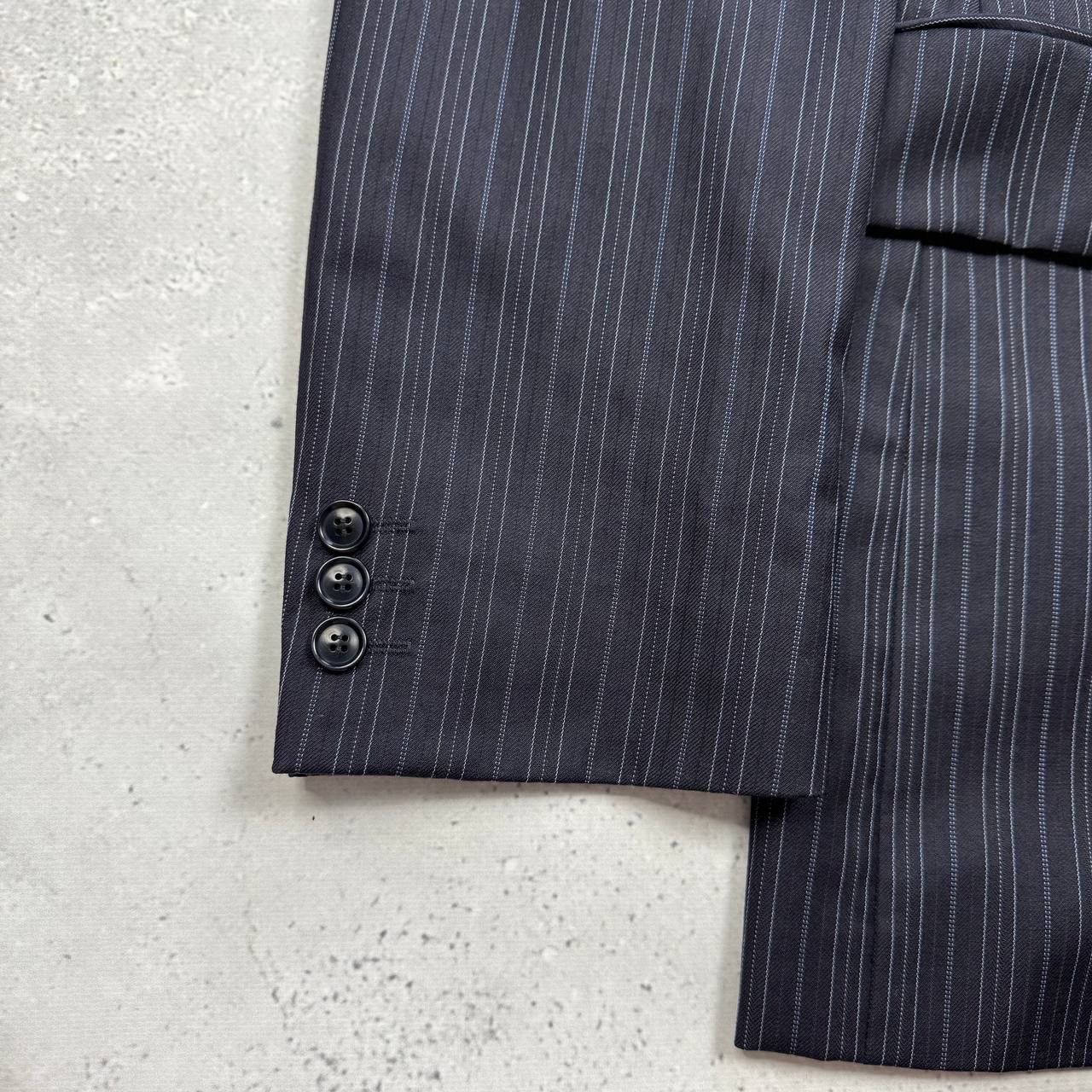 Kenzo Vintage Kenzo Homme Striped Three Button Wool Blazer Navy 50 Size 50R - 18 Thumbnail