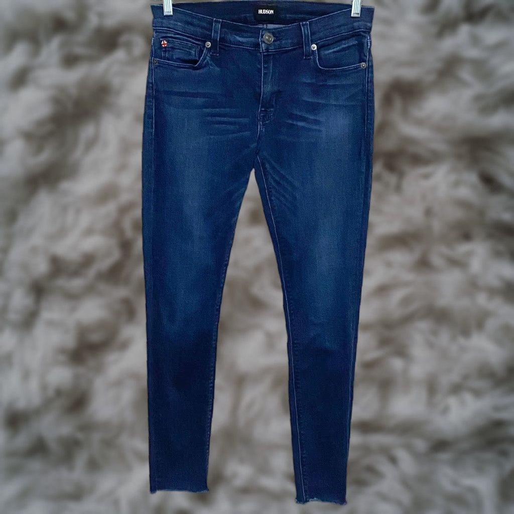 Vintage Hudson Jeans Krista Super Skinny Womens 27 Raw Hem Dark Wash Stretch Y2K Preppy Jeans Womens Jeans Stretch Medium Wash Size 27" / US 4 / IT 40 - 1 Thumbnail