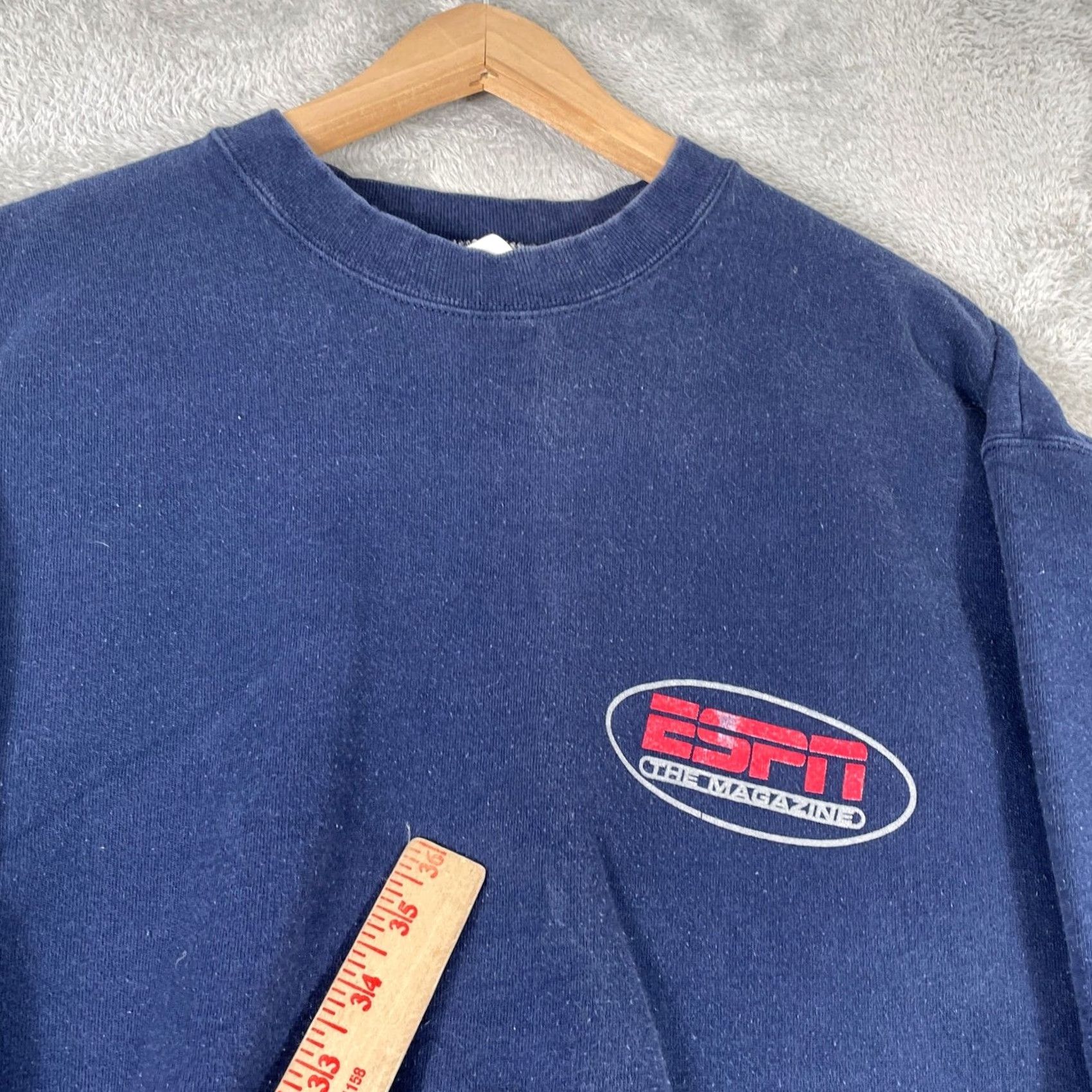 Fruit Of The Loom VINTAGE ESPN Sweatshirt Mens XL Blue Graphic Print Sports The Magazine Y2K Size US XL / EU 56 / 4 - 4 Thumbnail