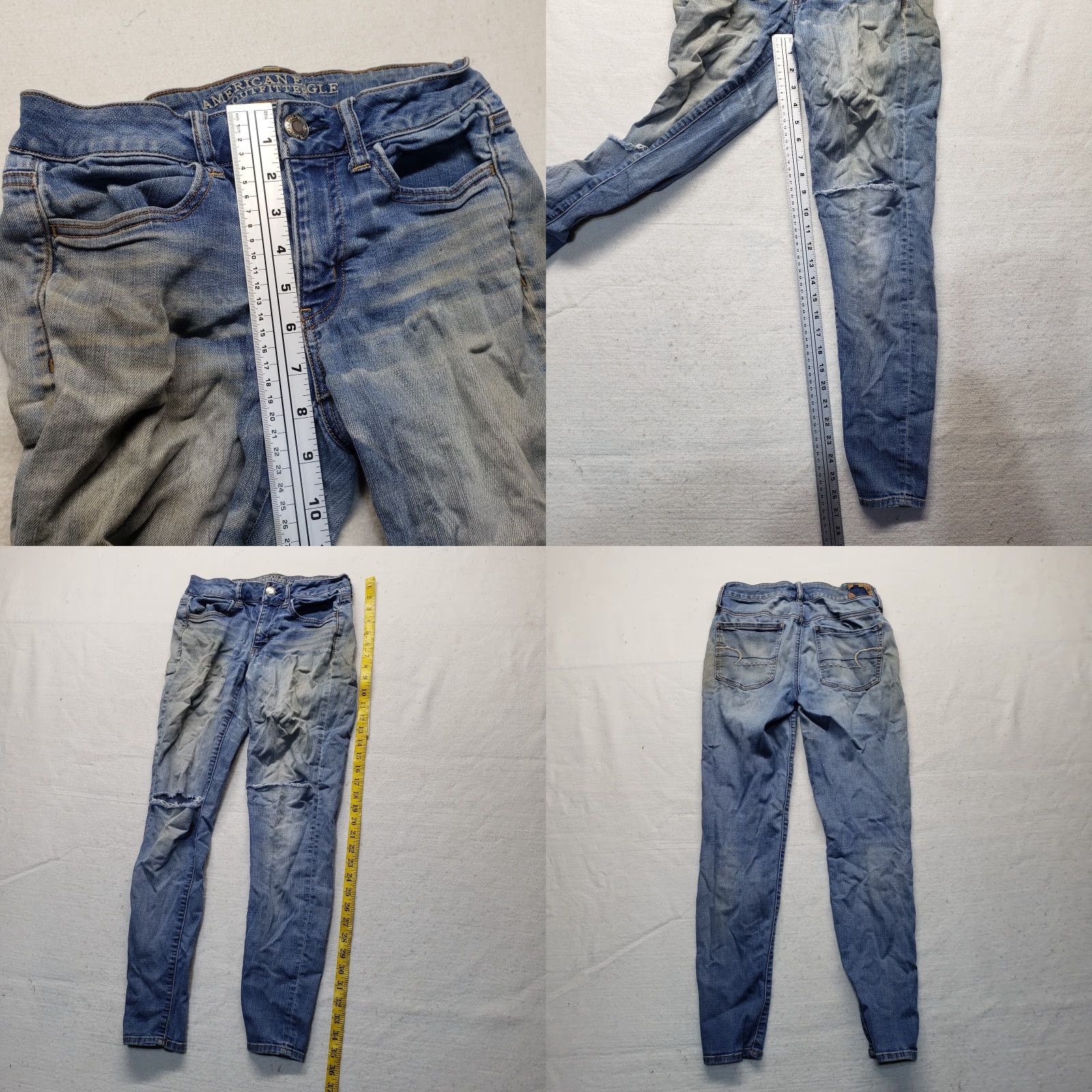 American Eagle Outfitters American Eagle Outfitters Jeans Jegging 5-Pocket Distressed Frayed Blue Size 4 Women Size 27" / US 4 / IT 40 - 8 Thumbnail