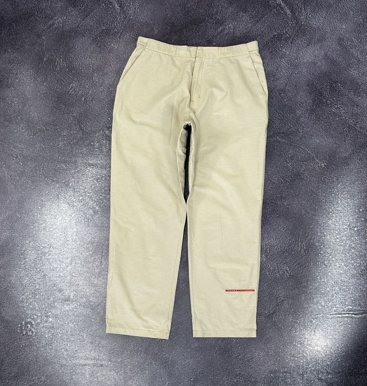 Helmut Lang Vintage Prada Red Tab Cream Rare Grail Baggy Nylon Pants Size US 32 / EU 48 - 1 Thumbnail