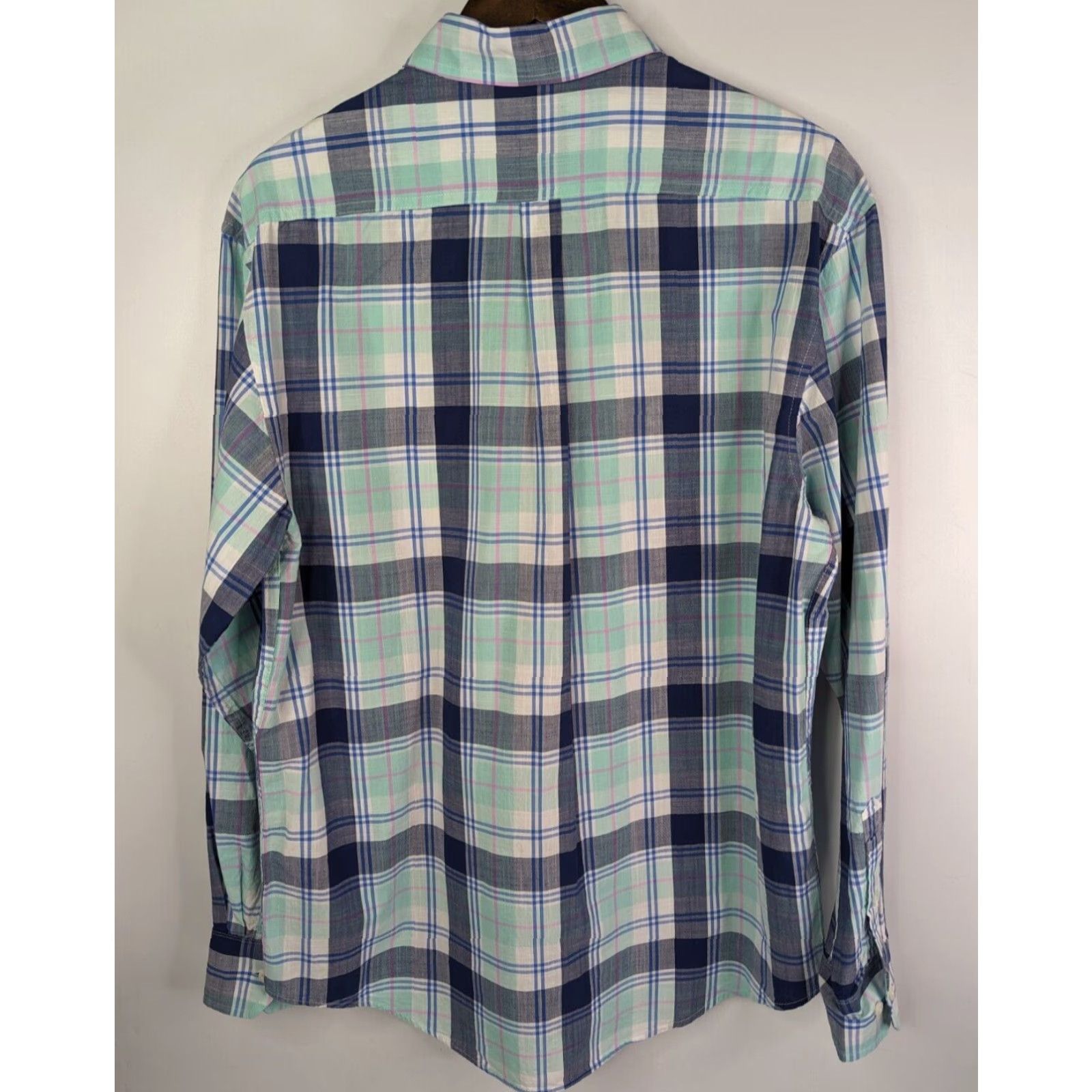 Izod IZOD Button-Up Shirt Mens M Long Sleeve Plaid Blue Pink Multicolor Classic Preppy Relaxed Casual Travel Cotton Size US M / EU 48-50 / 2 - 5 Thumbnail