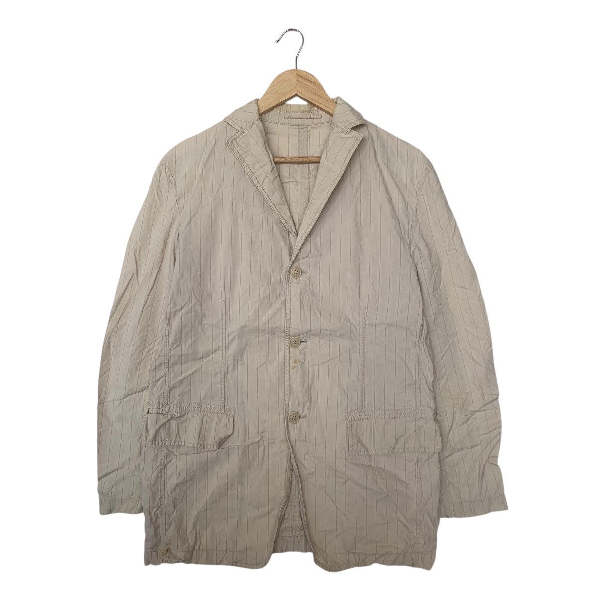 Vintage GATHER JEWELS JAPAN Stripes Peacoat Button Blazer Jacket Size 50R - 1 Thumbnail