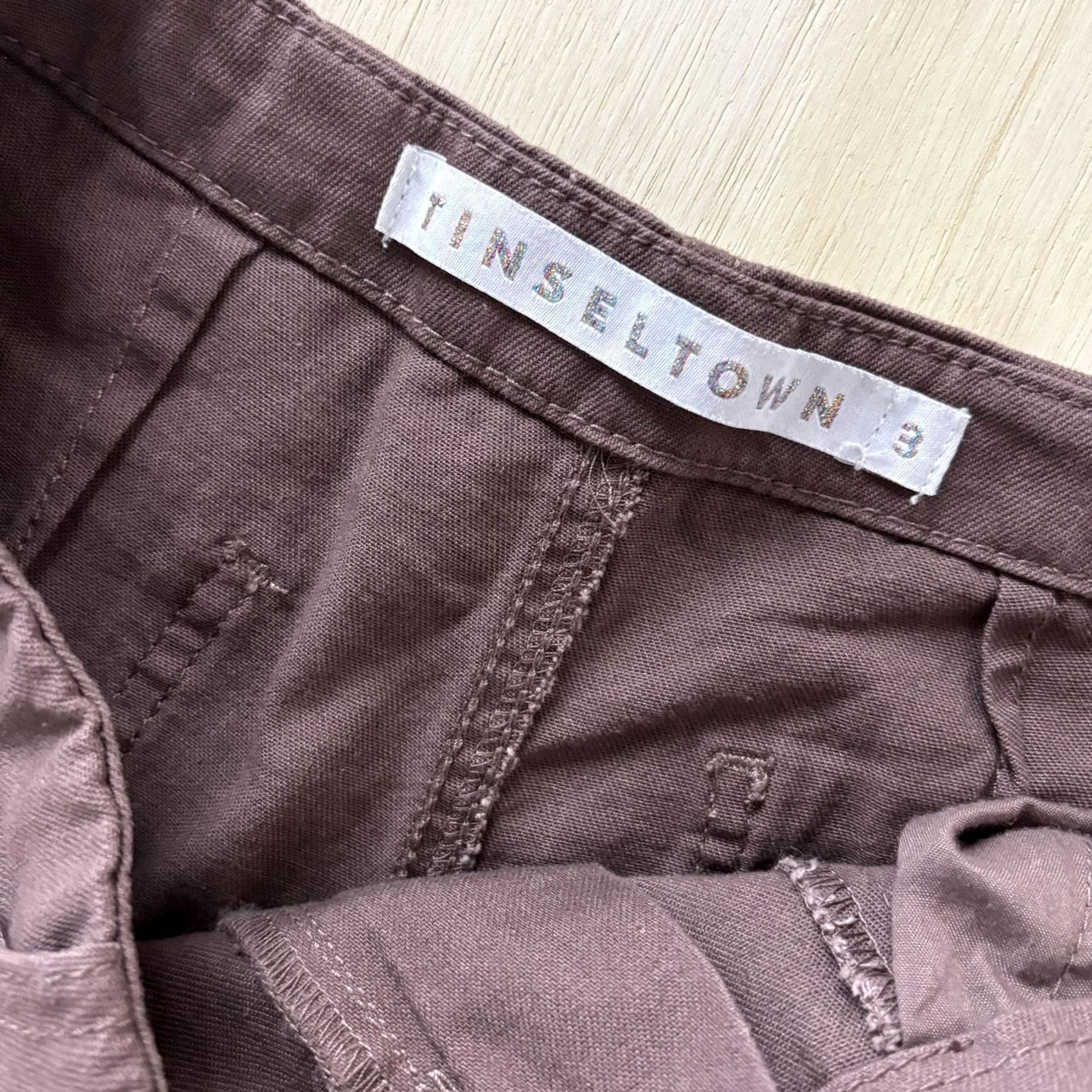 Vintage VINTAGE Tinseltown Pants Cargo Women Brown Cotton Twill Straight Leg Pockets 3 Inseam 27.5in Casual Size 26" / US 2 / IT 38 - 2 Thumbnail
