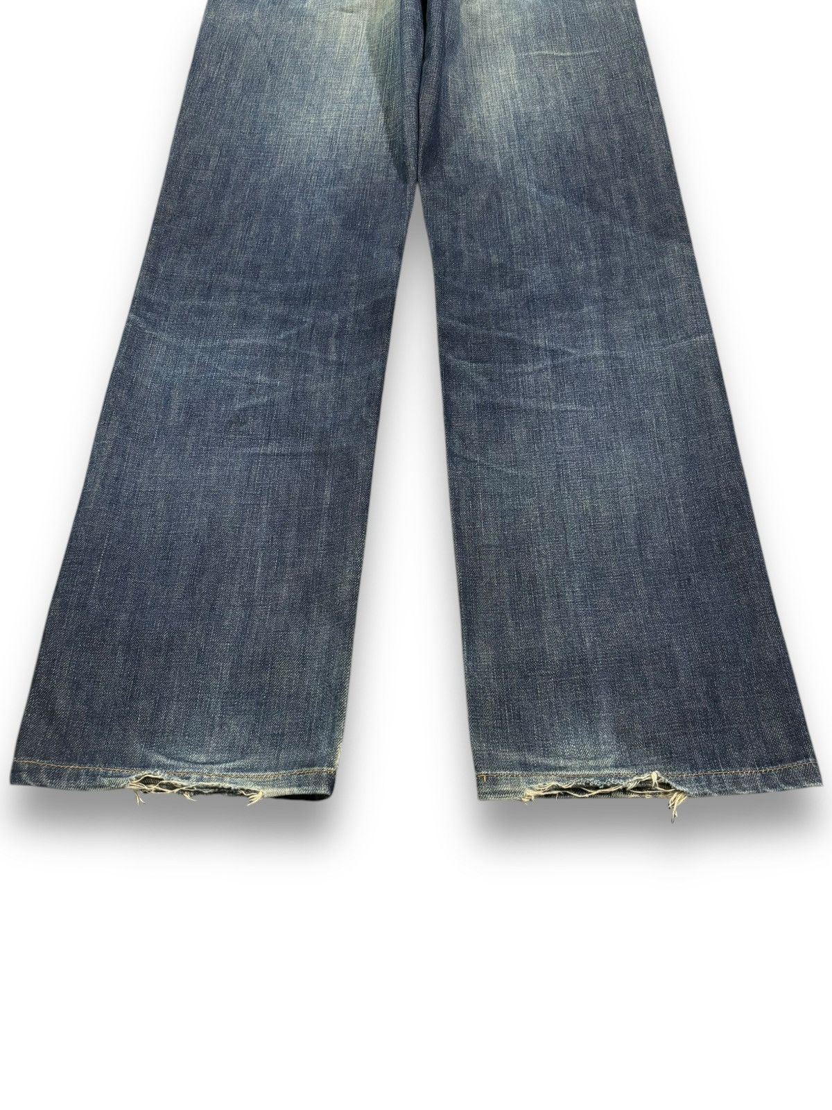 Edwin Vintage Edwin 503Z Dark Blue Wash Loose Fit Ripped Jeans Size US 28 / EU 44 - 15 Thumbnail
