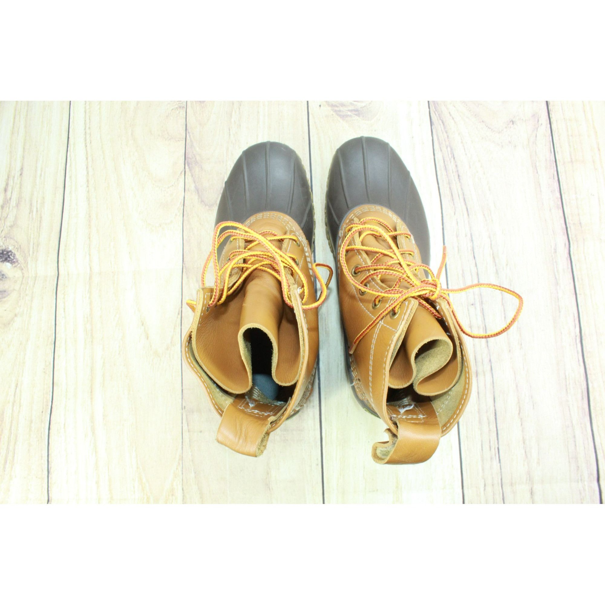 L.L. Bean × Leather LL Bean Women's Lace Up Unlined Ankle Duck Boots Size US 8 / IT 38 - 7 Thumbnail