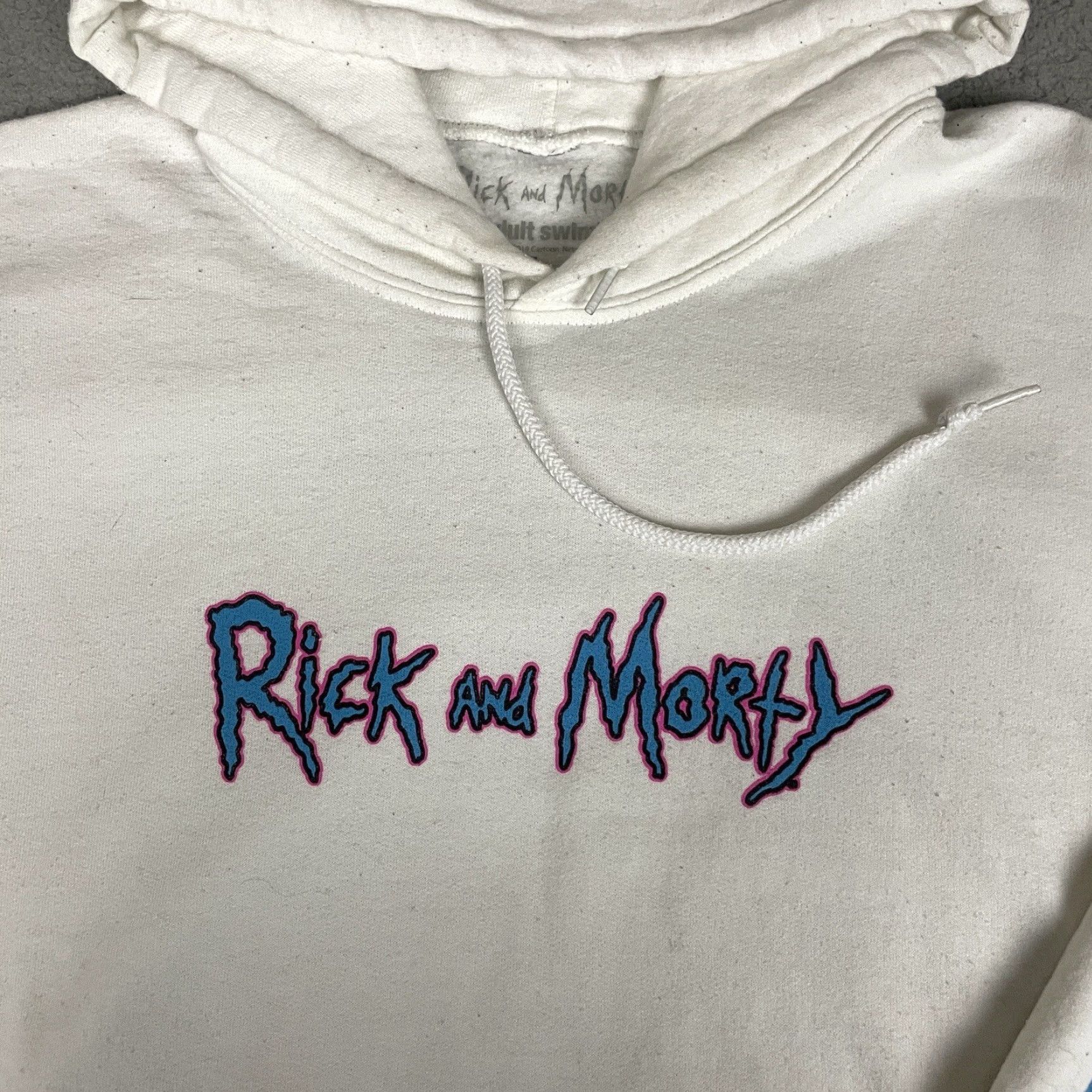 Swims VINTAGE Rick And Morty Sweatshirt Mens Large White Adult Swim Hoodie Size US L / EU 52-54 / 3 - 4 Thumbnail