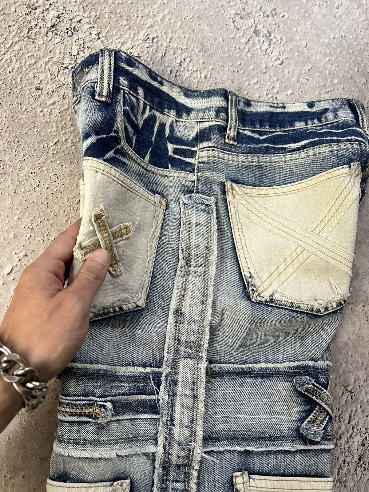 Japanese Brand × Junya Watanabe × Vintage Vintage PATCHWORK DENIM DISTRESSED SHORTS 2000s Size US 30 / EU 46 - 10 Thumbnail