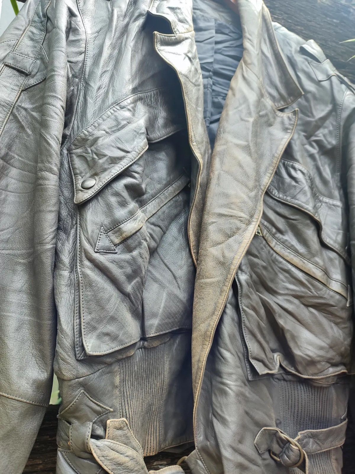 Leather Vintage Olivier Massuger Distressed Lambskin Leather Jacket Size US M / EU 48-50 / 2 - 5 Thumbnail