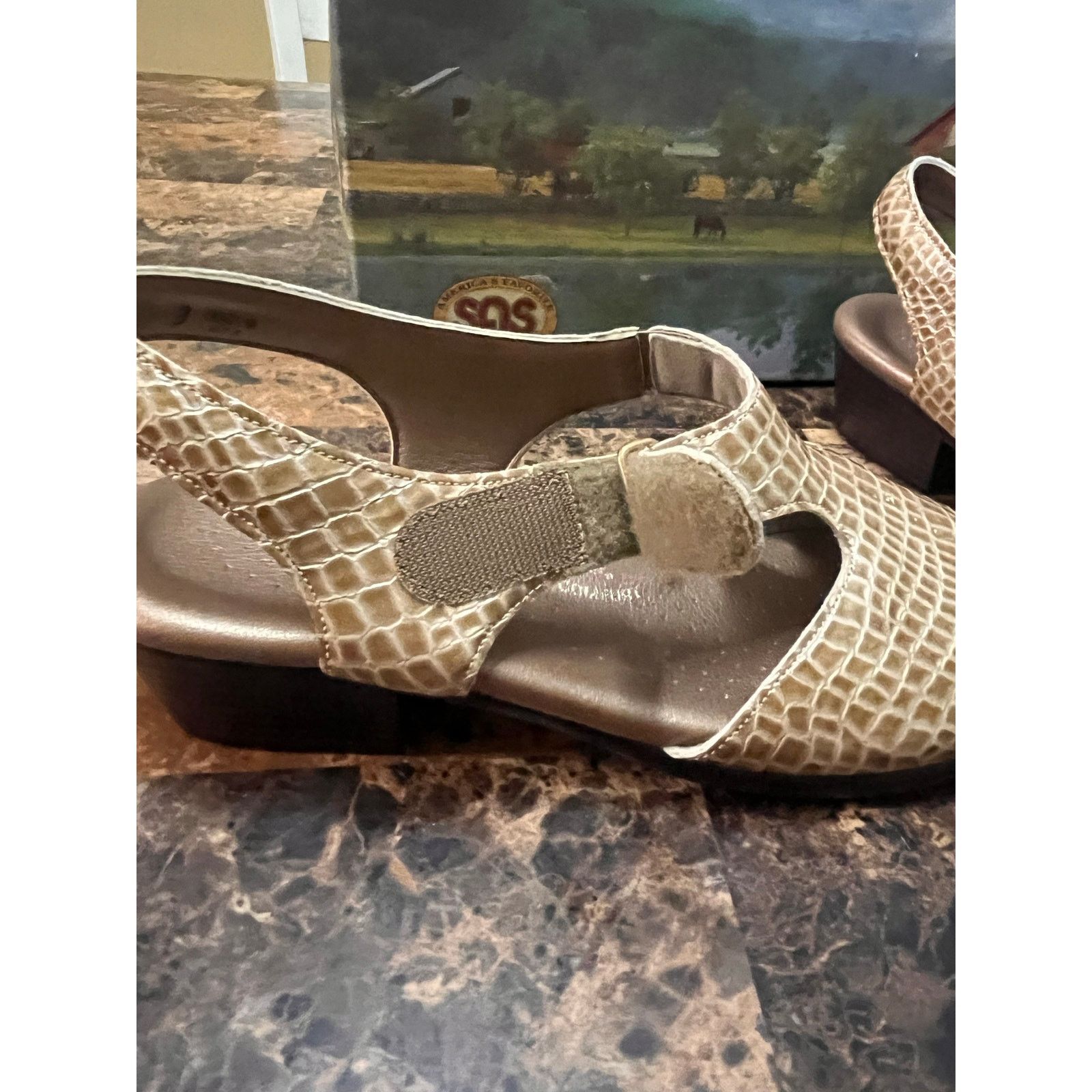 SAS SAS Women’s Suntimer Beige Croc Sandals 8.5 Size US 8.5 / IT 38.5 - 7 Thumbnail