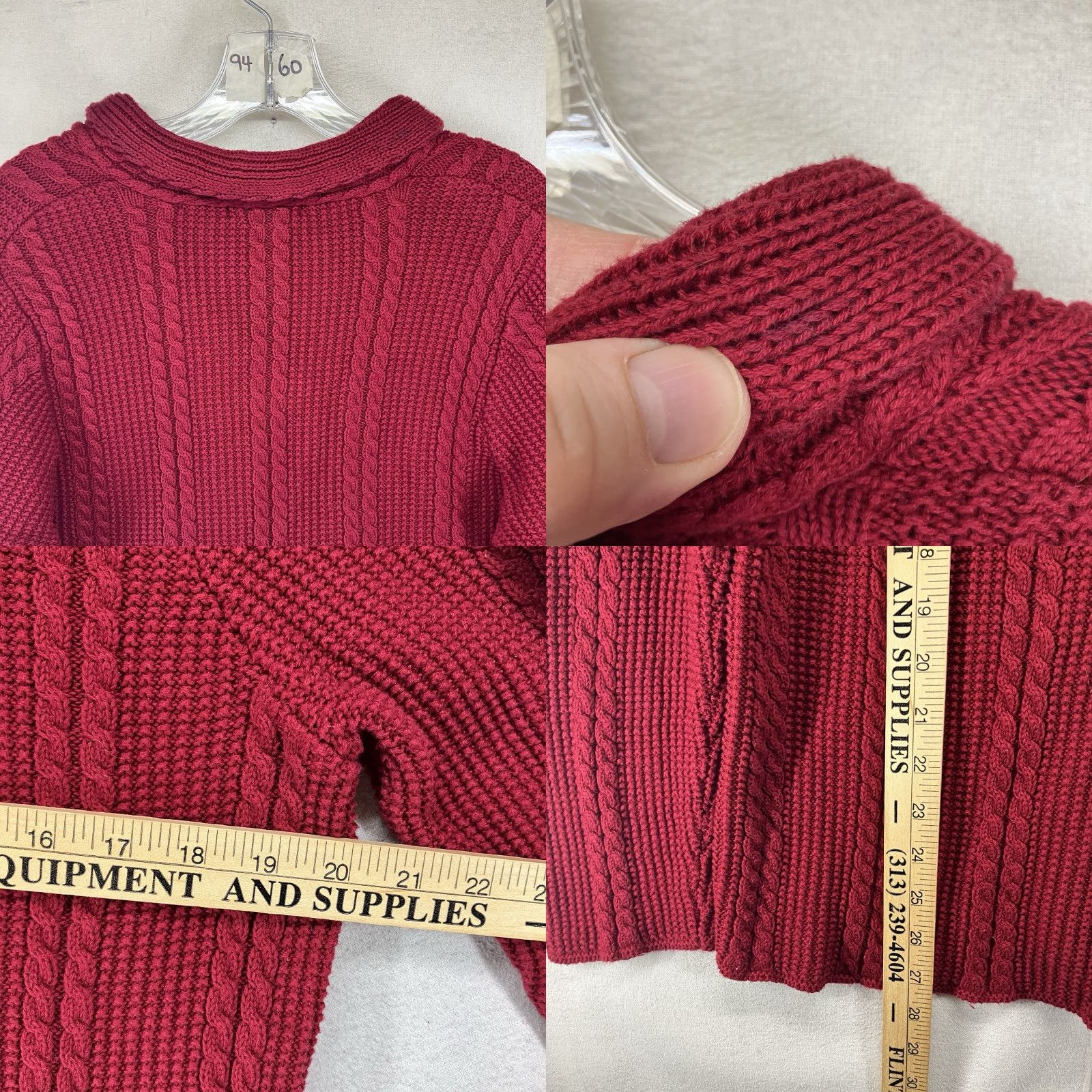 Vintage VINTAGE JEANNE PIERRE Women's XL Brick Red Multi Knit Sweater All Cotton Womens Size XL / US 12-14 / IT 48-50 - 9 Thumbnail
