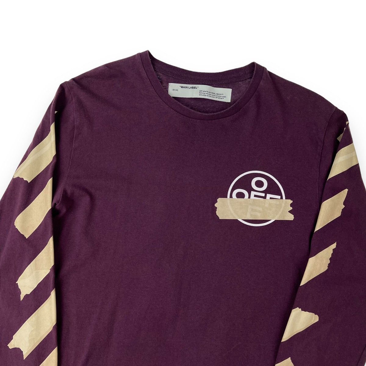 Off-White Off-White Tape Arrows Burgundy Long Sleeve T Shirt Size US S / EU 44-46 / 1 - 2 Thumbnail