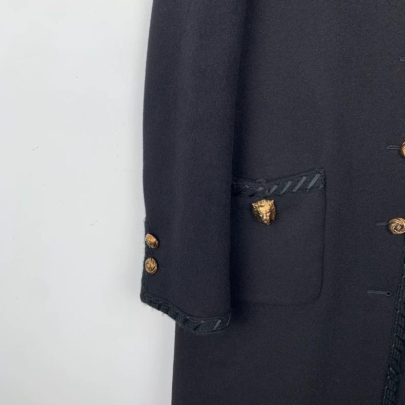 Gucci Gucci Black gold button V-neck wool coat 2502-Nextarrow Size US XXS / EU 40 - 4 Thumbnail