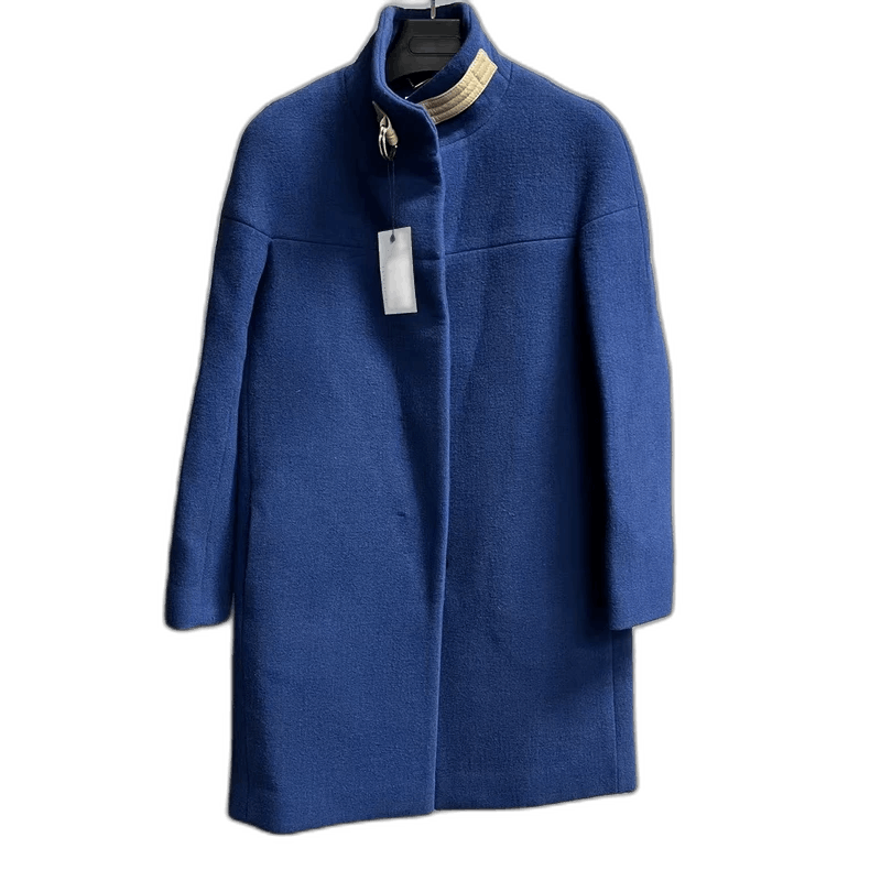 Chloe Blue Wool Stand Collar Single Button Jacket Size US S / EU 44-46 / 1 - 1 Thumbnail