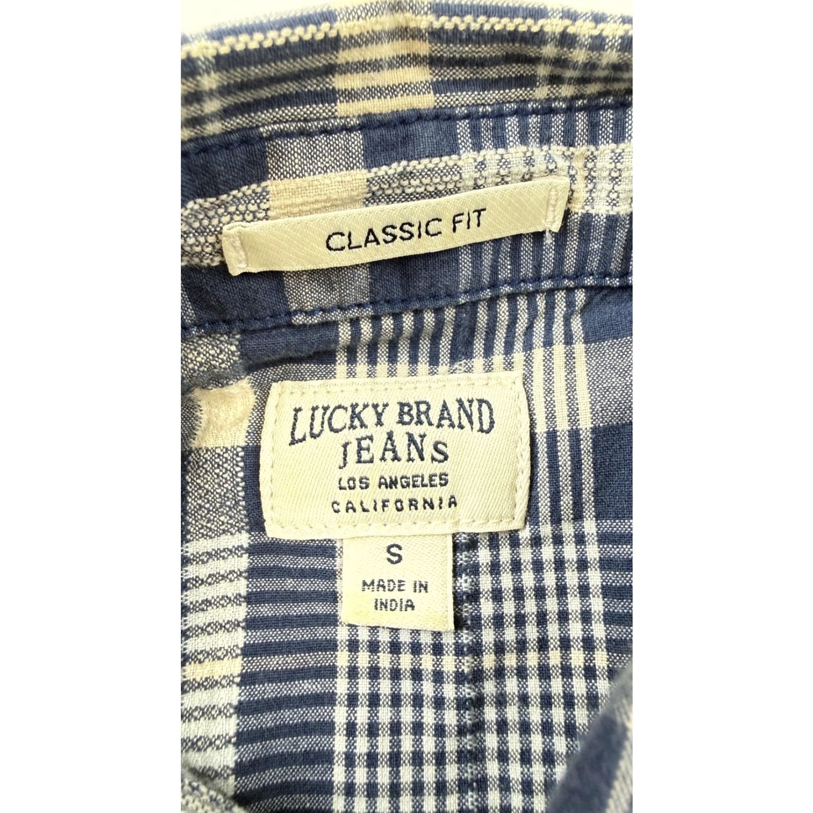 Lucky Brand Lucky Brand Shirt Plaid Blue White Mens Small Classic Fit Snap Western Size US S / EU 44-46 / 1 - 5 Thumbnail