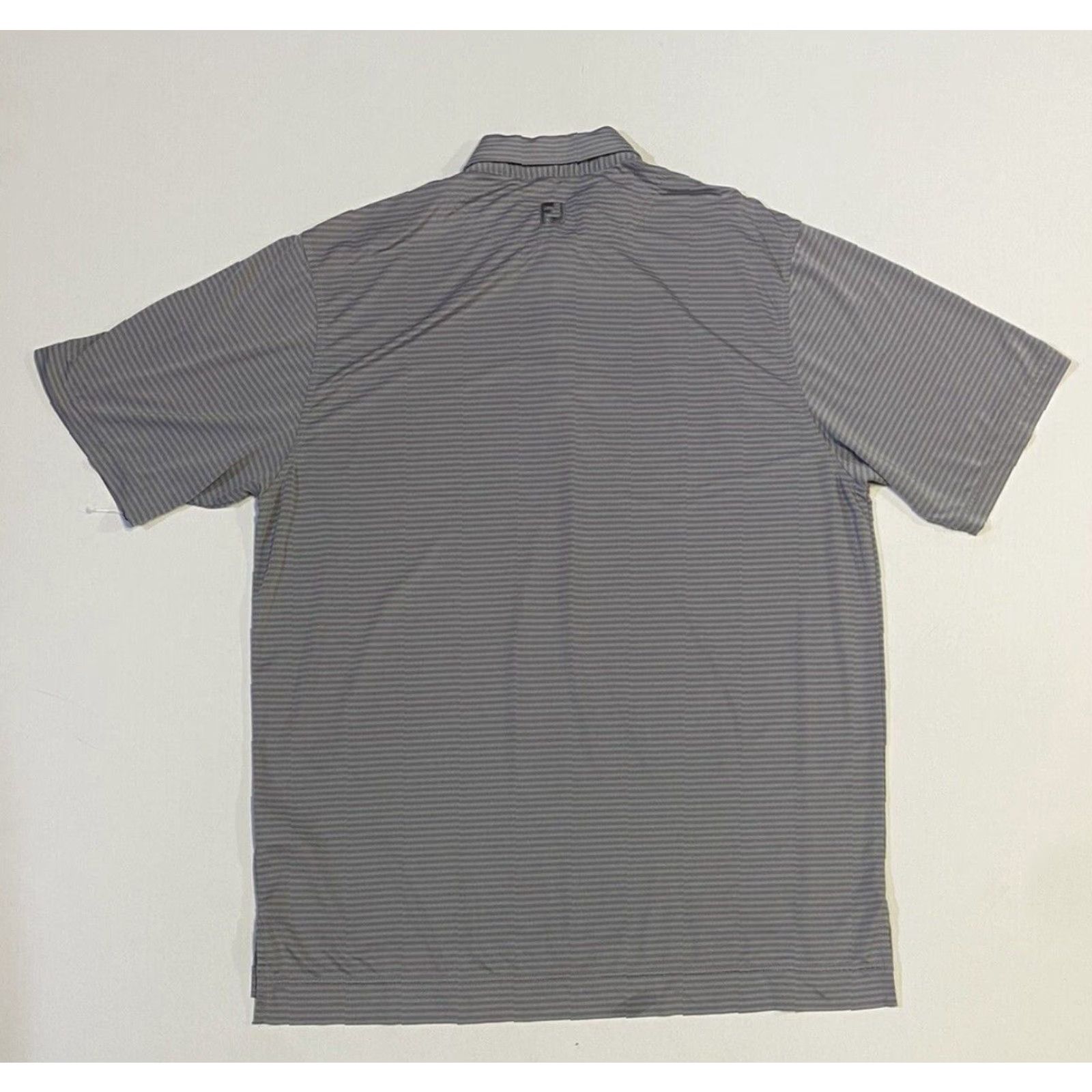 Footjoy FootJoy Mens Polo Shirt Striped Gray Short Sleeve Golf Knit Regular Large Size US L / EU 52-54 / 3 - 2 Thumbnail