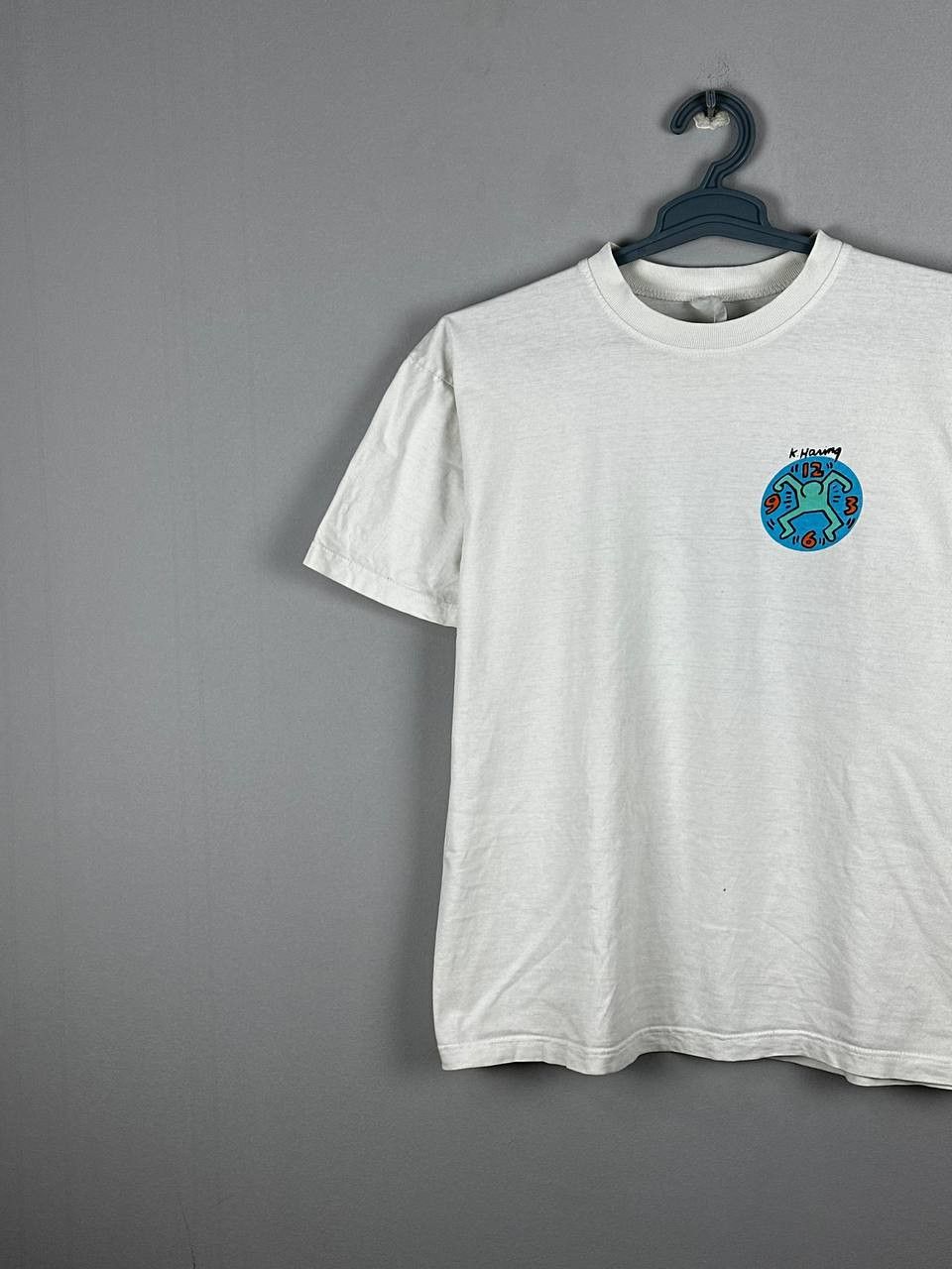 Keith Haring Vintage 1994 Keith Haring “Running Out Of Time“ T Shirt Size US M / EU 48-50 / 2 - 3 Thumbnail