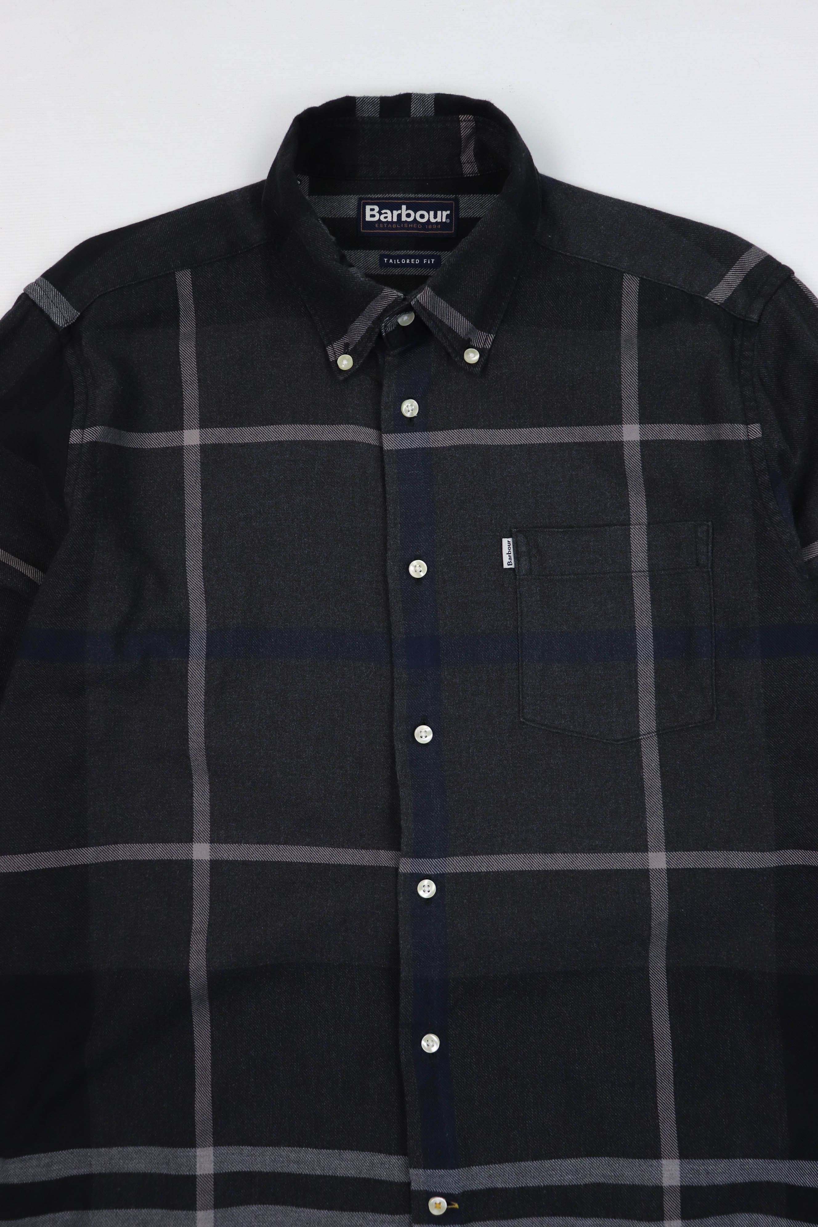 Barbour Barbour Dark Gray Plaid Tailored Fit Shirt Size US S / EU 44-46 / 1 - 3 Thumbnail
