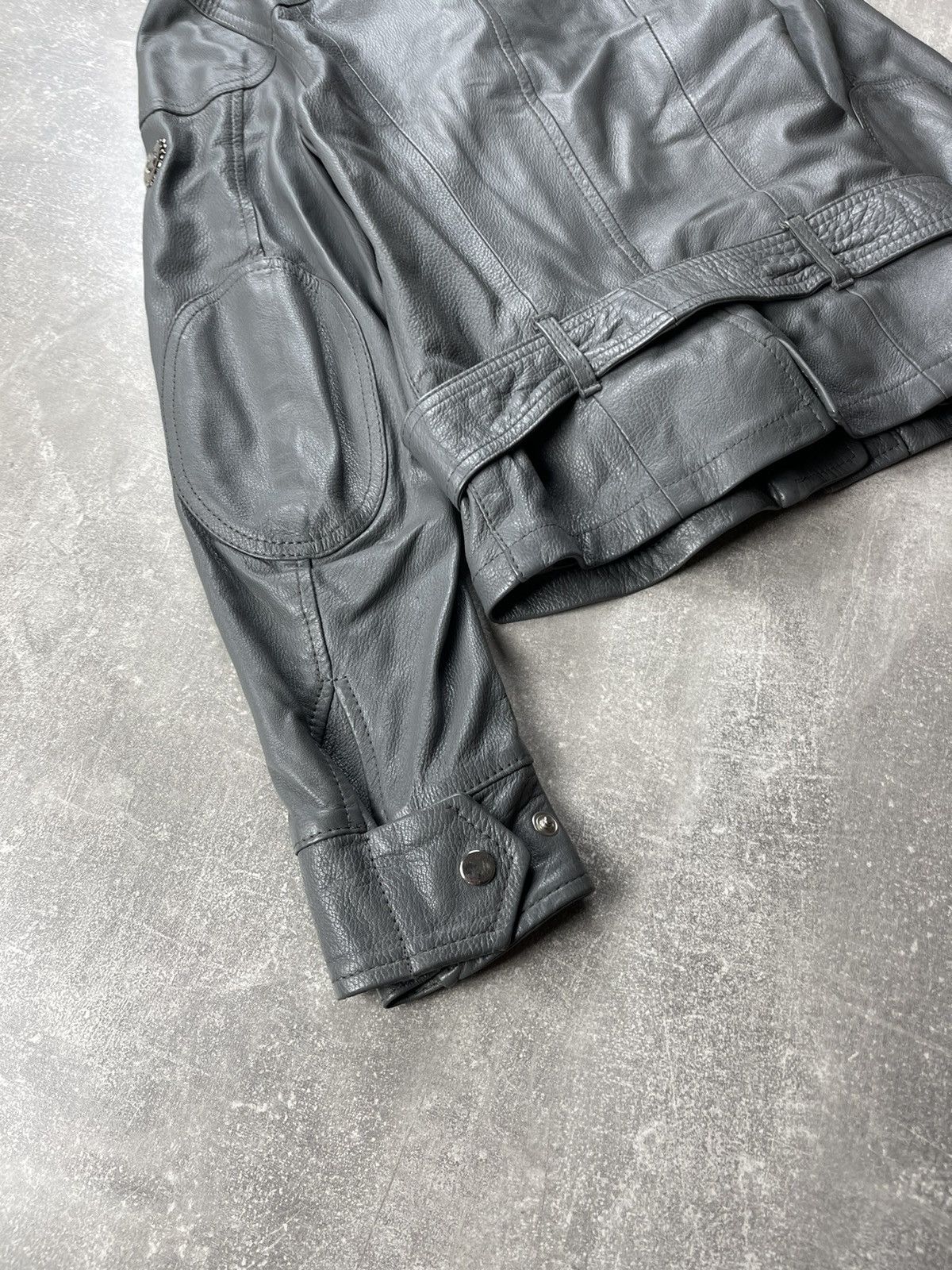 Belstaff Belstaff Gold Label Ladies Biker Belted Gray Leather Jacket Size S / US 4 / IT 40 - 8 Thumbnail