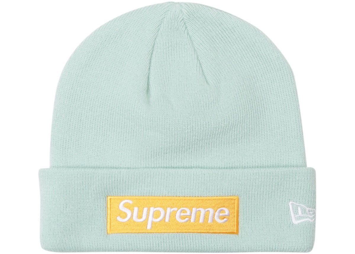 New Era × Supreme FW17 Supreme New Era Box Logo Beanie Ice Blue Size ONE SIZE - 13 Thumbnail