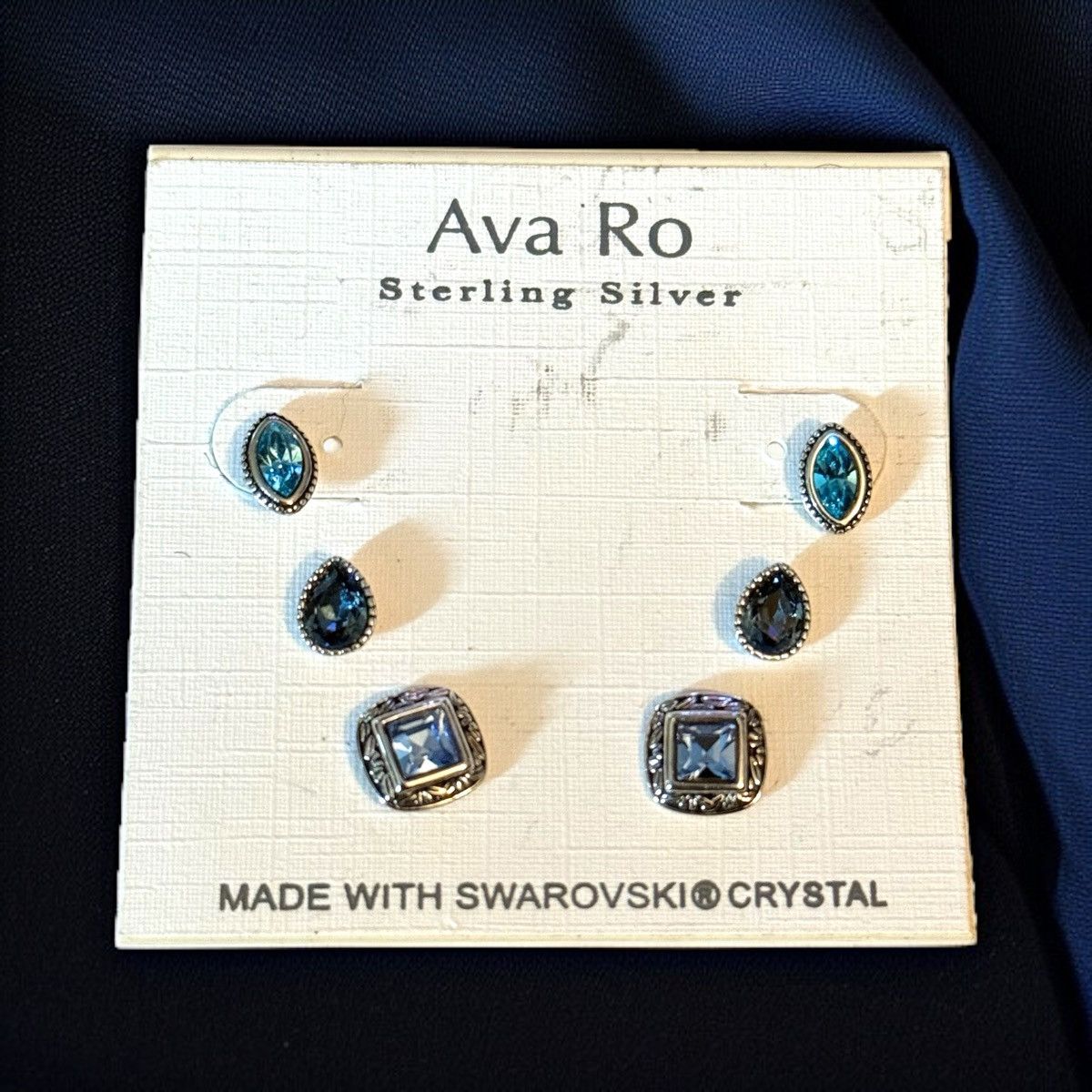 Other Ava Ro 3 pairs of sterling Swarovski crystal stud earrings Size ONE SIZE - 1 Thumbnail
