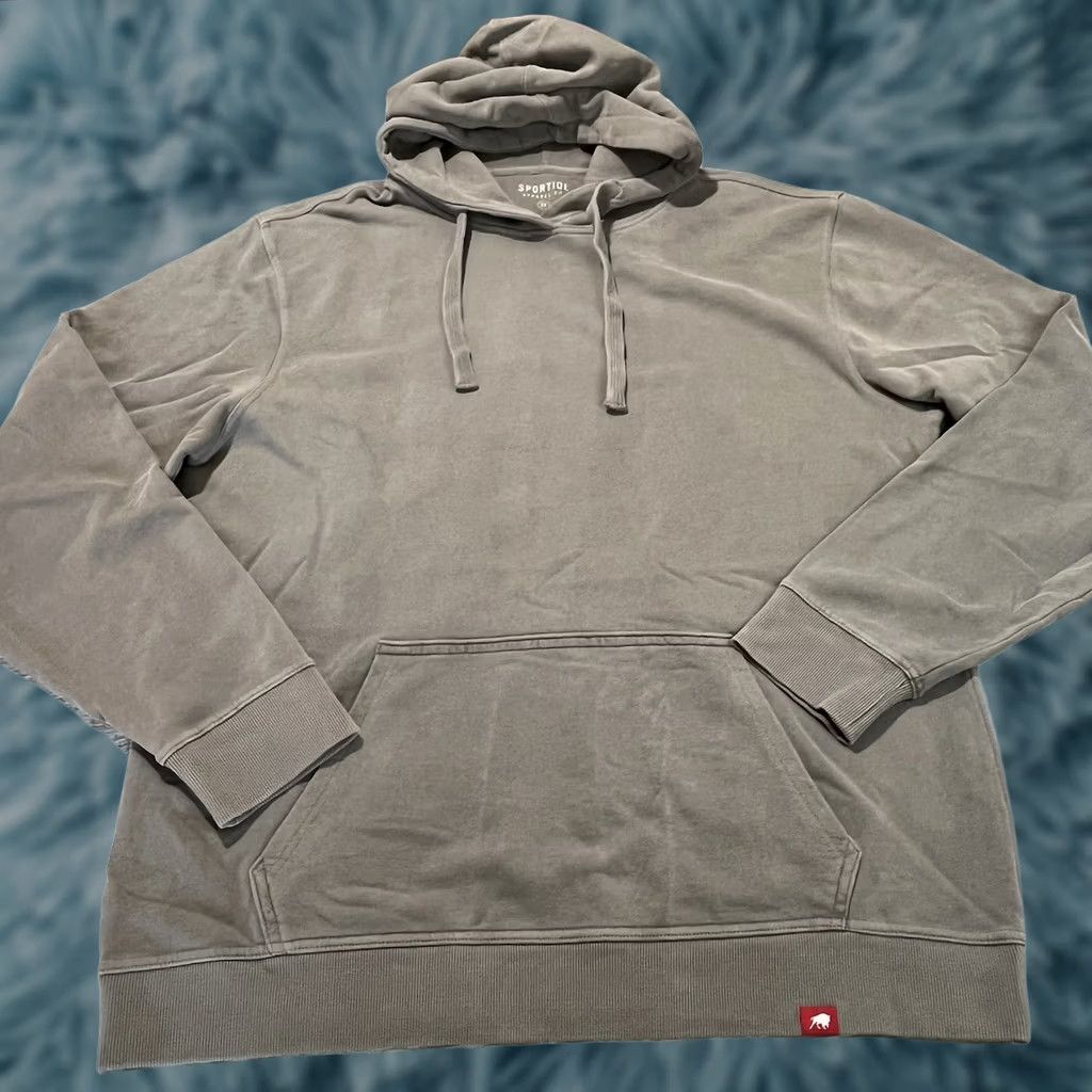 Vintage Sportiqe Hoodie Mens Gray 3XL Pullover Hooded Pockets Logo Soft Polyester Blend Fleece Sports Outdoor Shirt Size US XXL / EU 58 / 5 - 1 Thumbnail