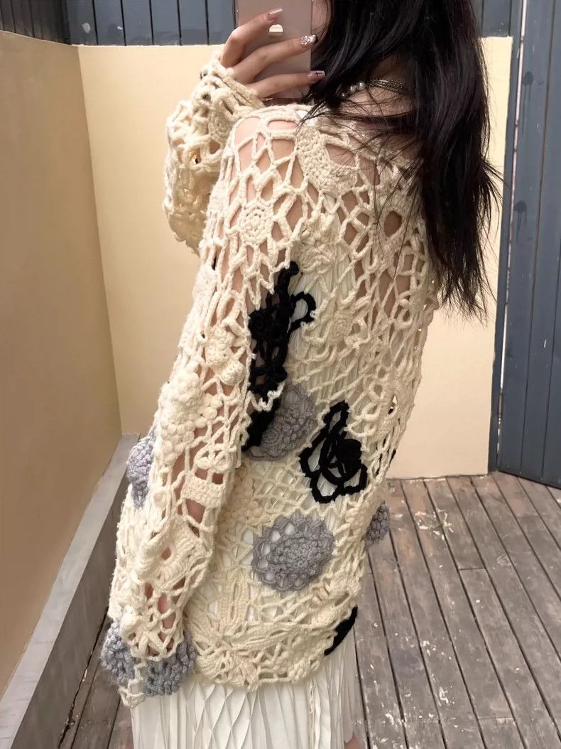 Yohji Yamamoto Yohji Yamamoto 1980s Maru Text Early Hand-made Hollowed-out Size ONE SIZE - 5 Thumbnail