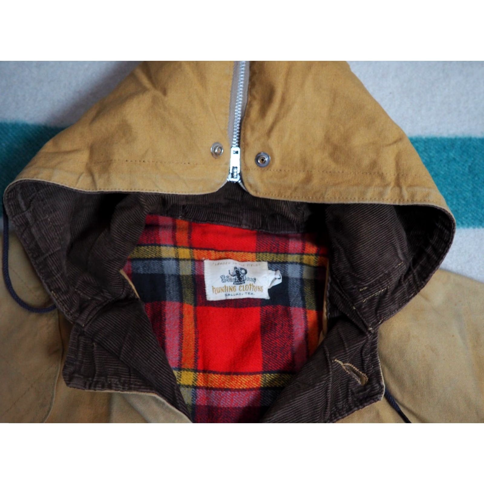 Vintage VTG 60s Black Sheep Tan Canvas Plaid L Field Jacket Outdoor Coat Mens Beige Canvas L Size US L / EU 52-54 / 3 - 3 Thumbnail