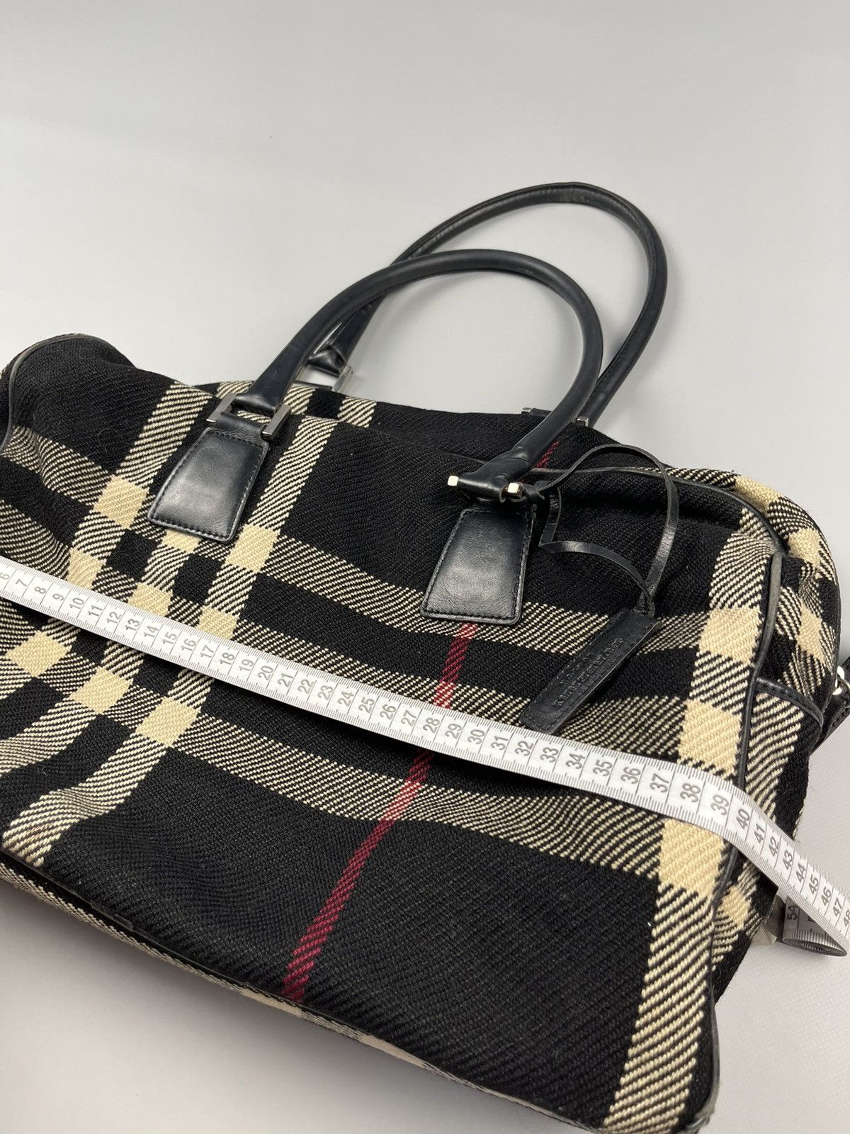 Burberry BURBERRY Vintage Nova Check Tweed Wool/Leather Tote Bag Size ONE SIZE - 25 Thumbnail