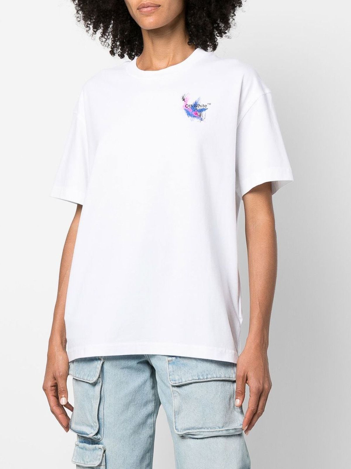 Off-White o1gr1nt1124 Hotchpotch Arrow Casual T-Shirt in White Size XS / US 0-2 / IT 36-38 - 2 Thumbnail